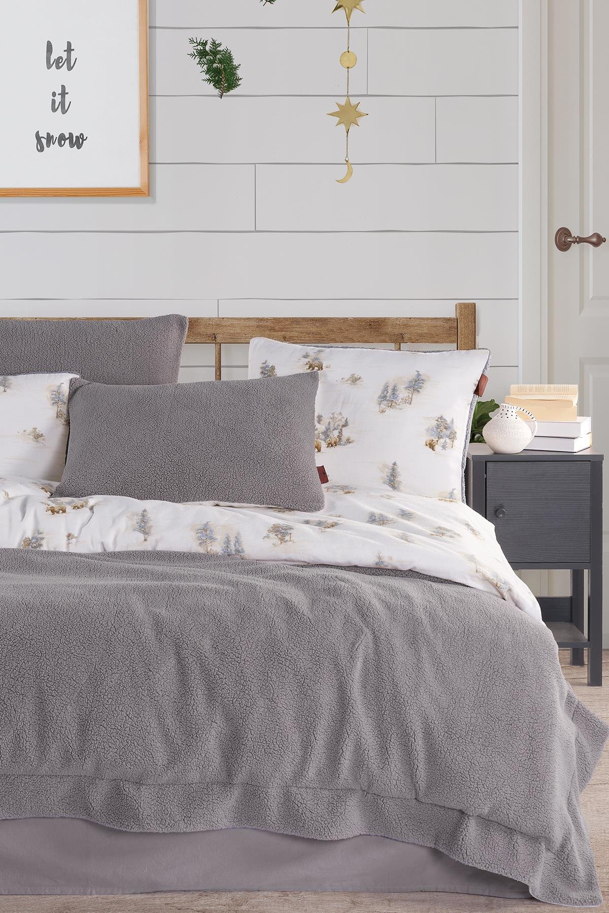 Sherwood Snowy Tek Kişilik Yatak Örtüsü Seti Gri