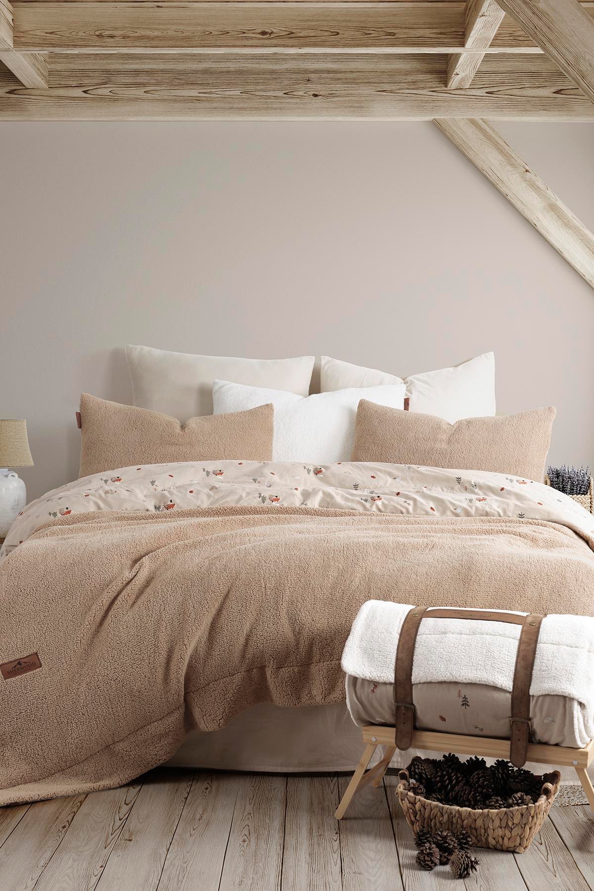 Sherwood Tek Kişilik Yatak Örtüsü Seti Cappuccino