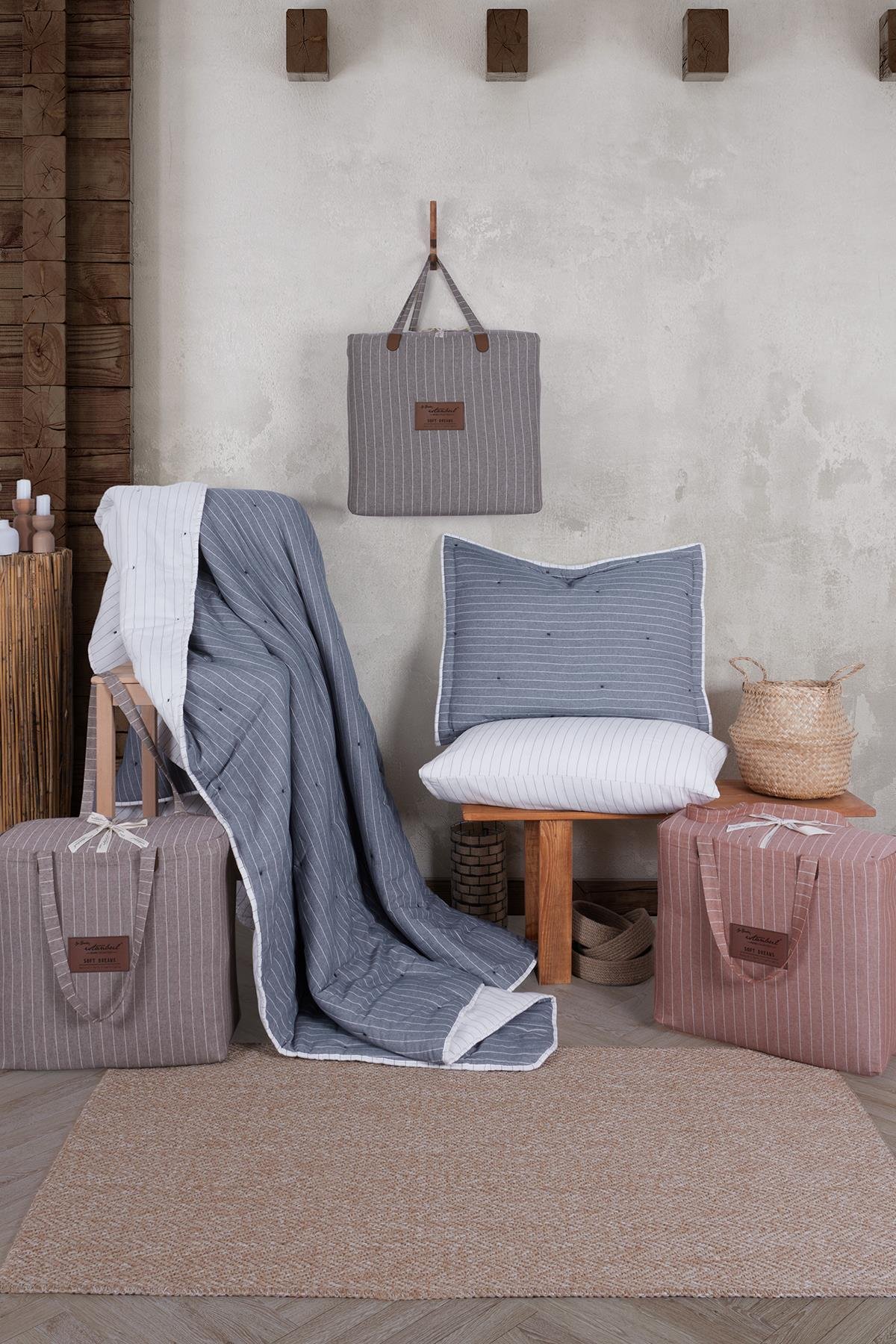 Soft Dreams  Tek Kişilik Natural Yatak Örtü Seti Kiremit