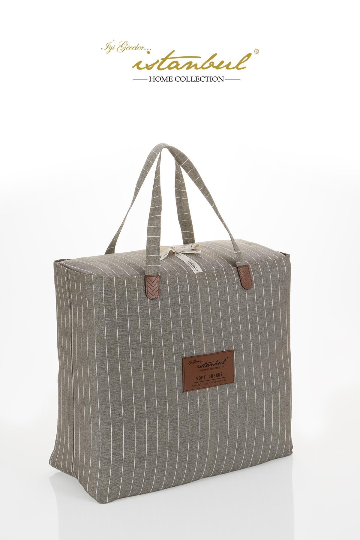 Soft Dreams  Tek Kişilik Natural Yatak Örtü Seti Haki