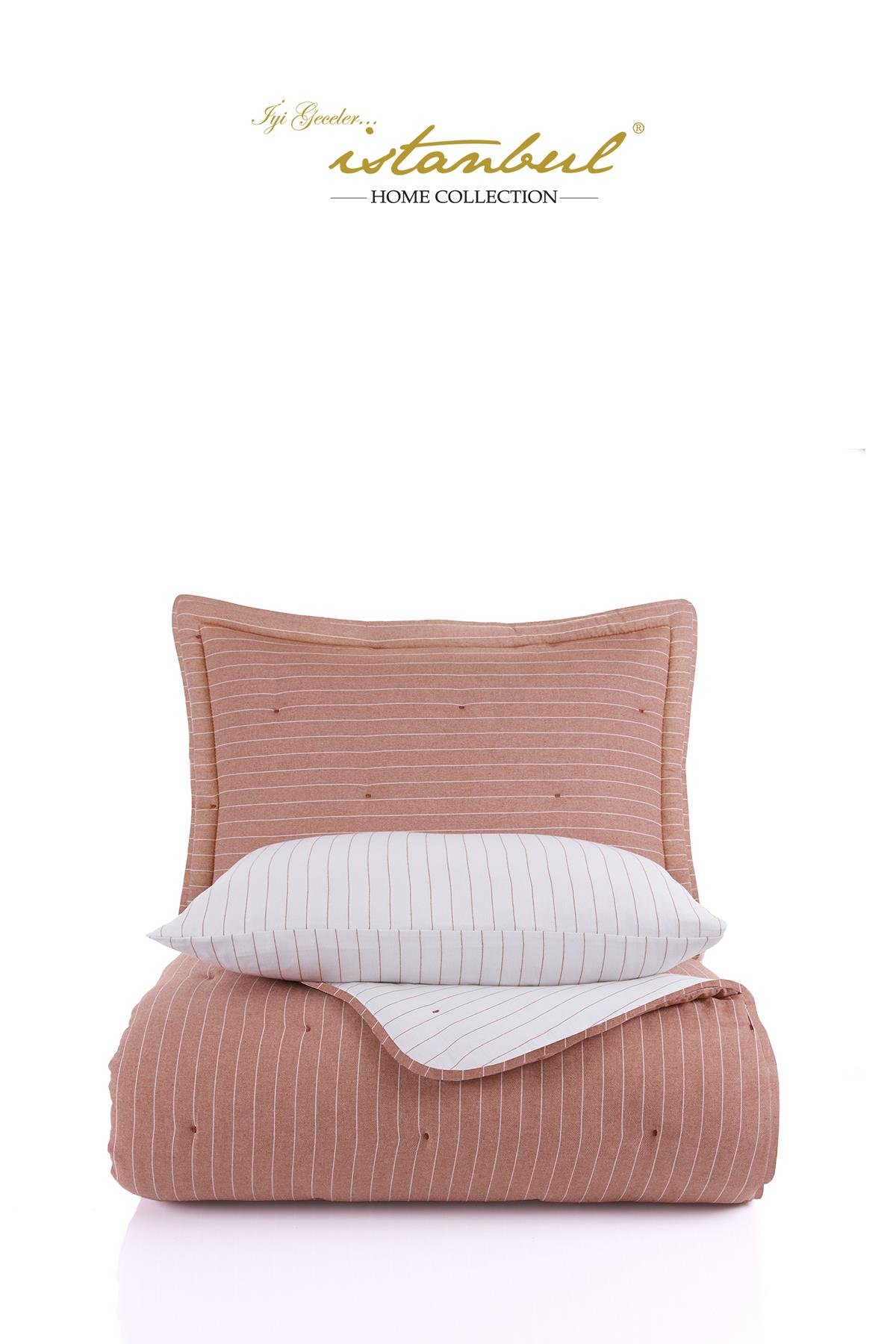 Soft Dreams  Tek Kişilik Natural Yatak Örtü Seti Kiremit