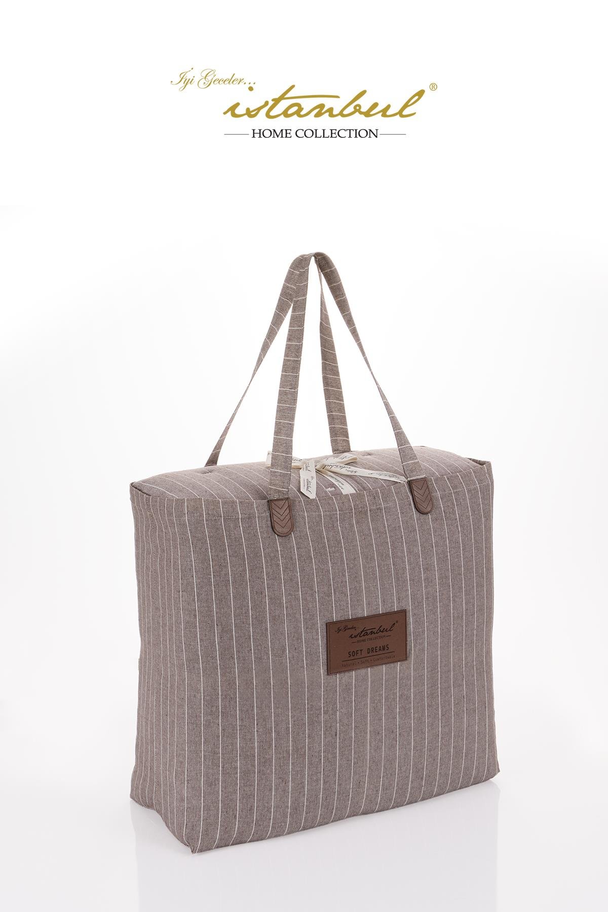 Soft Dreams  Tek Kişilik Natural Yatak Örtü Seti Kahve