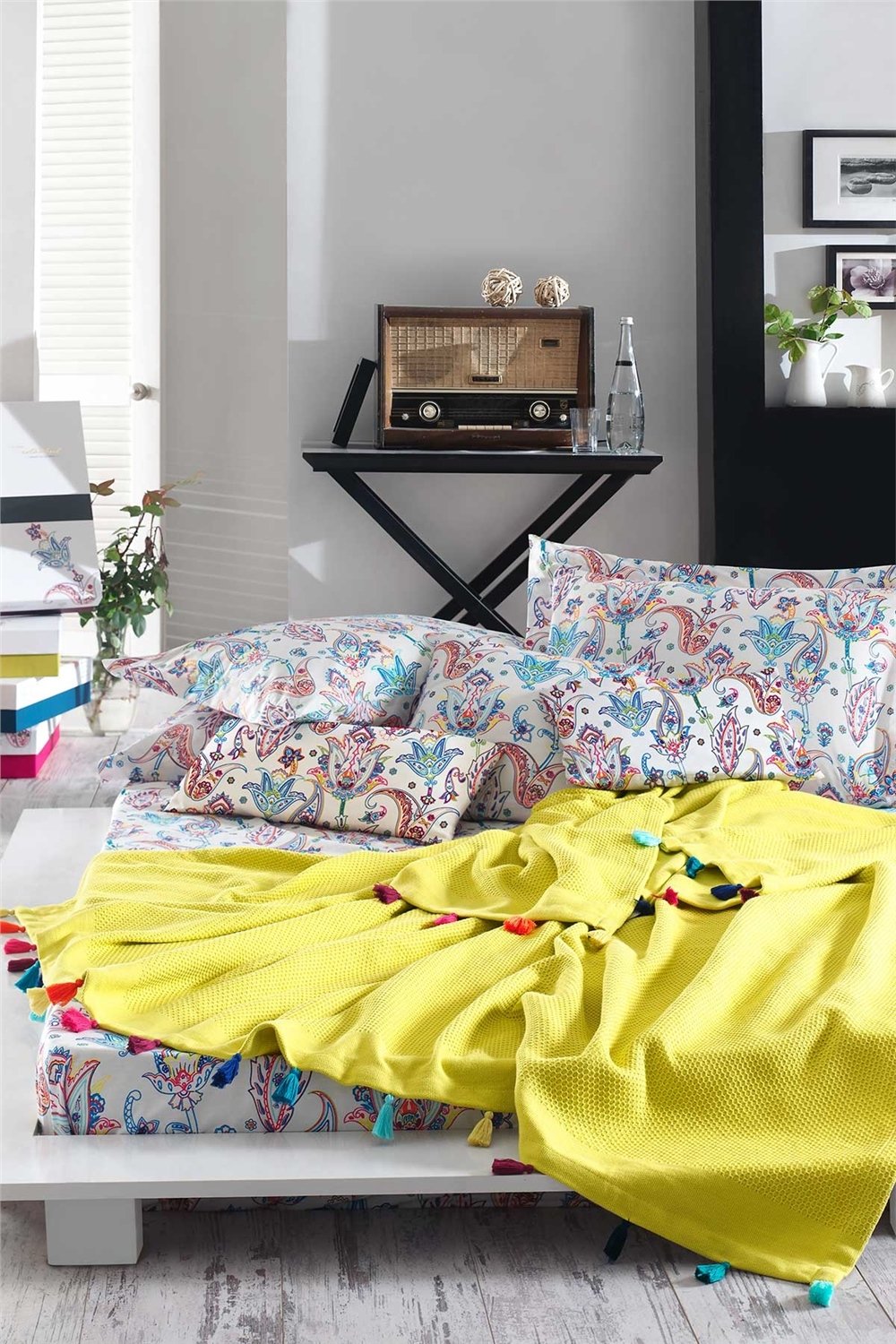 Up Style Çift Kişilik Pike Takımı Sarı
