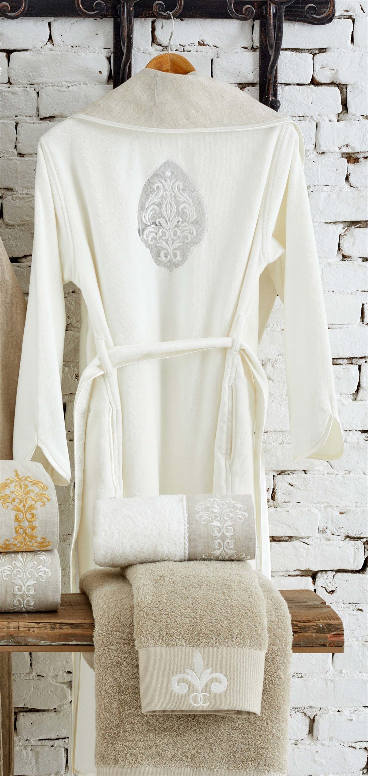 %100 Org. Bornoz Hanzade Kadın Gümüş M