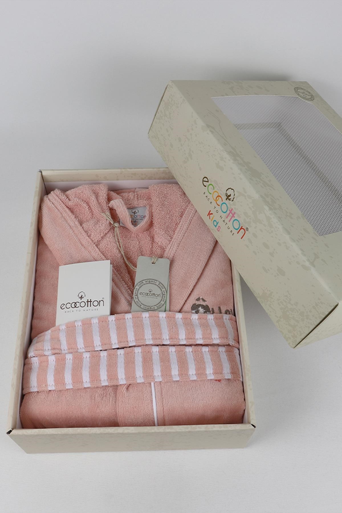 Balerin Somon Org Pamuk Çocuk Bornoz 7/8 Yaş