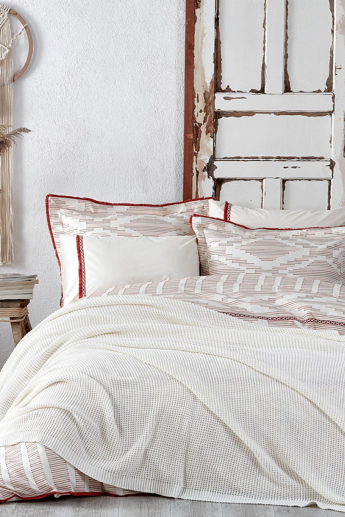 Ecocotton Alina Triko Battaniye Krem Çift Kişilik 200*220