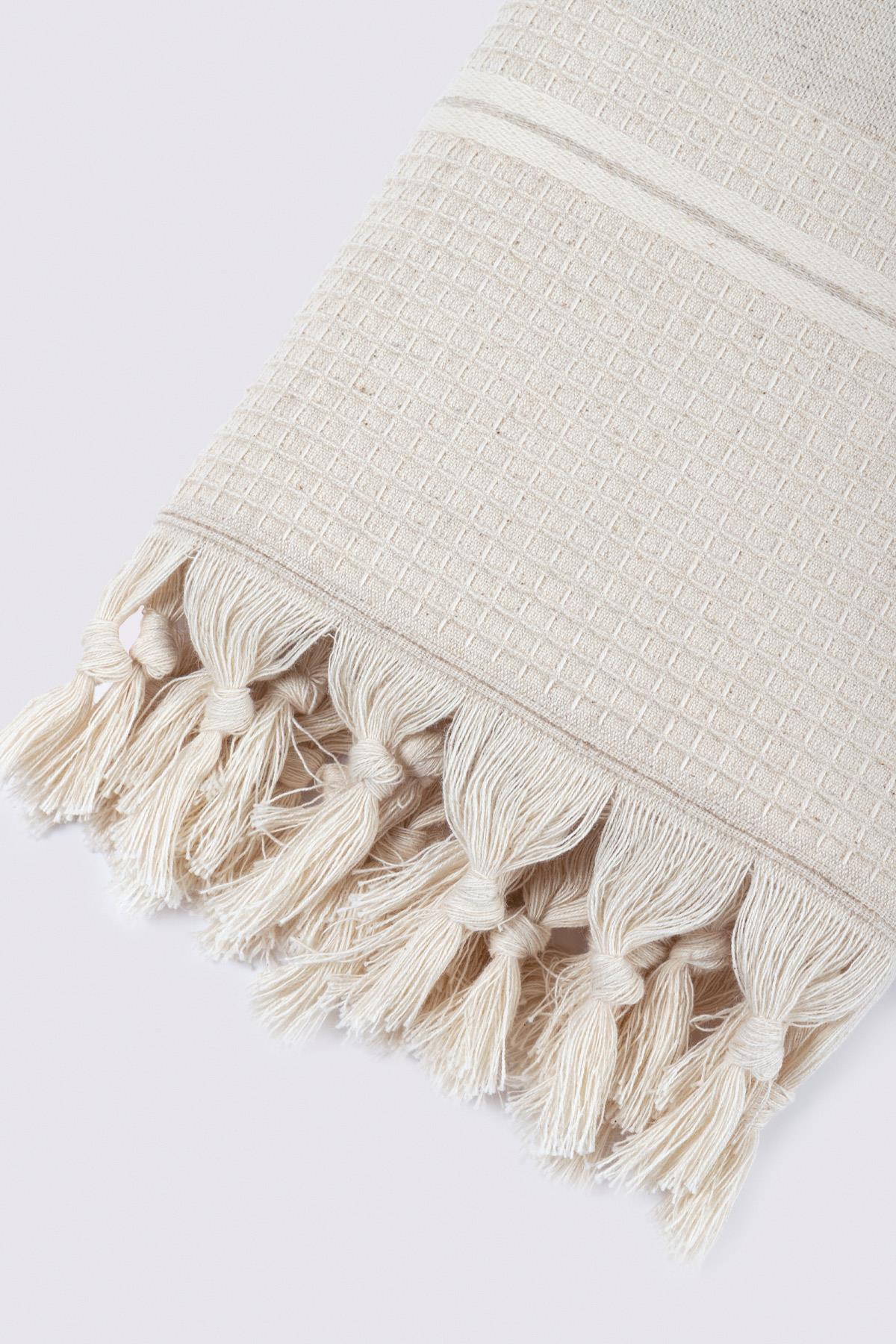 Ecocotton Arden El Yüz Havlusu %100 Organik Pamuk Karışımlı Kenevir Havlu Bej 50x90 Cm