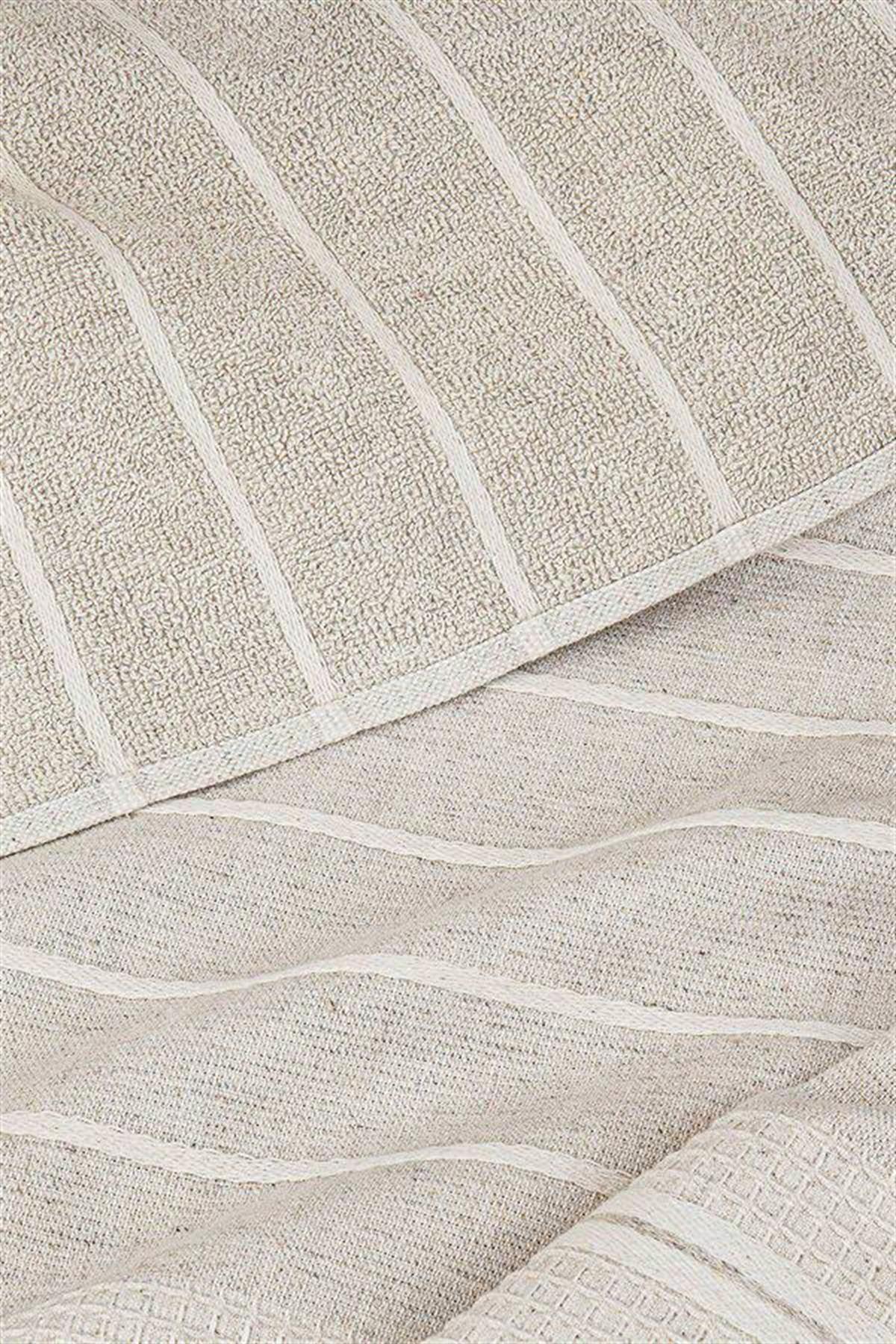 Ecocotton Arden El Yüz Havlusu %100 Organik Pamuk Karışımlı Kenevir Havlu Bej 50x90 Cm