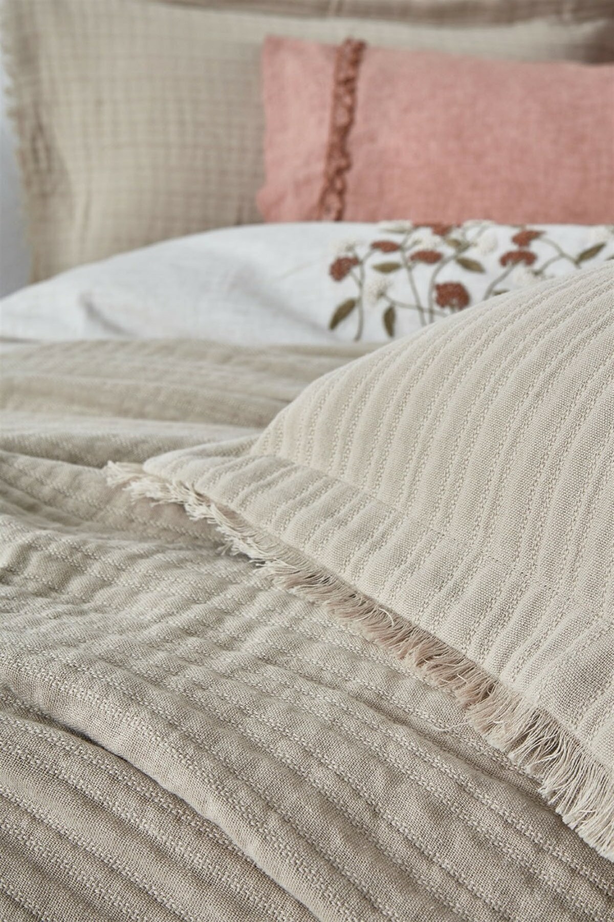 Ecocotton Armina Müslin Yatak Örtüsü Bej 220*240