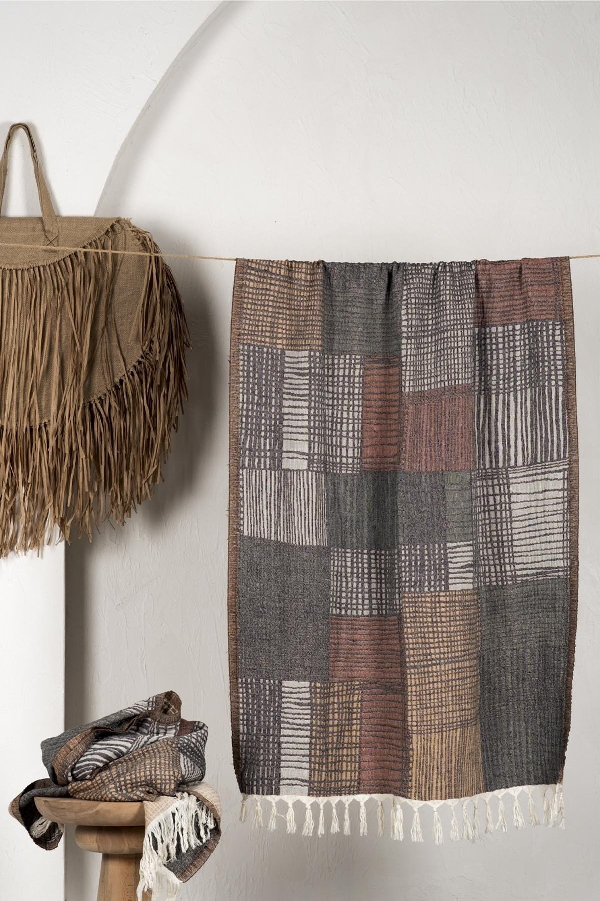 Ecocotton Ayza Peştamal %100 Organik Pamuk Jakarlı Antrasit 90x180 Cm Antrasit