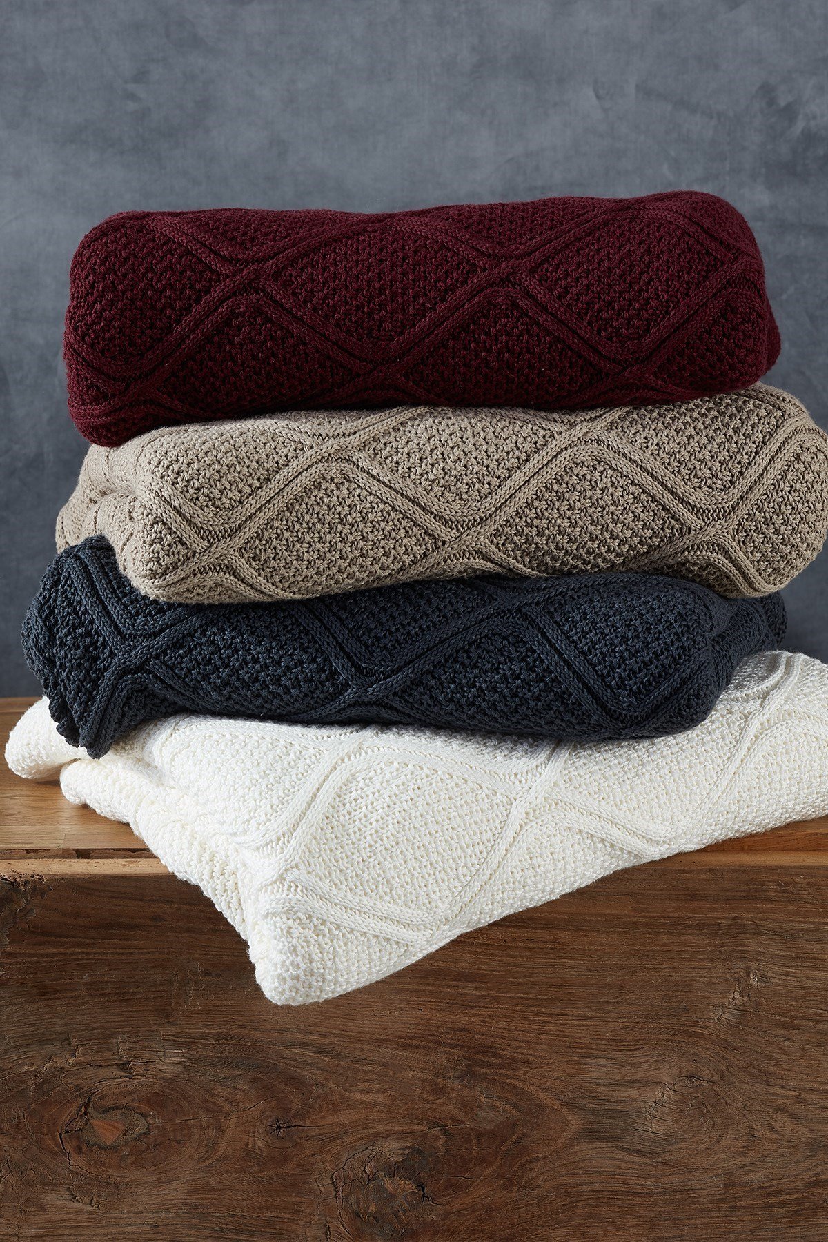 Ecocotton Karen Triko Battaniye Krem Çift Kişilik 200*220