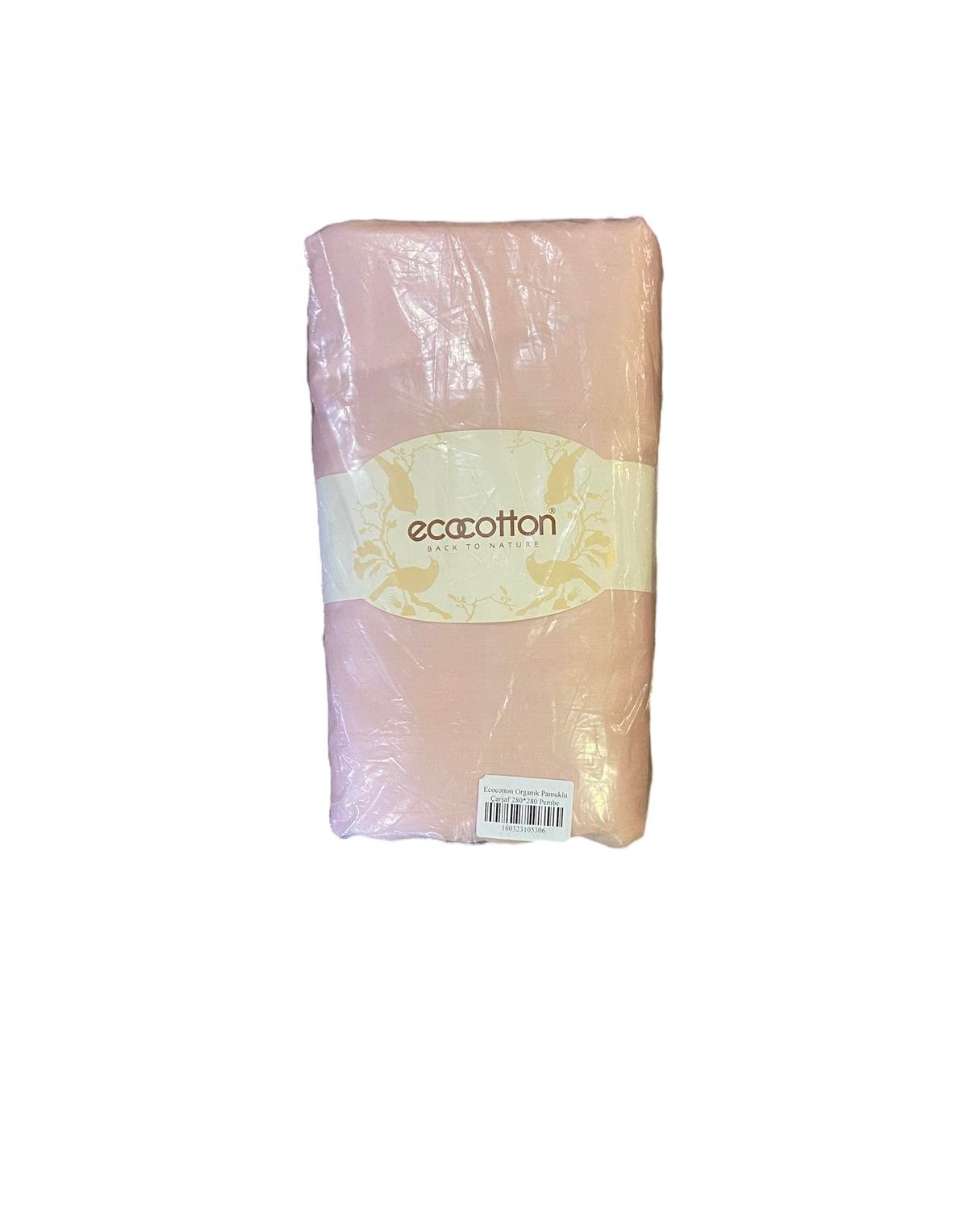 Ecocotton Organik Pamuklu Çarşaf 280*280 Pembe