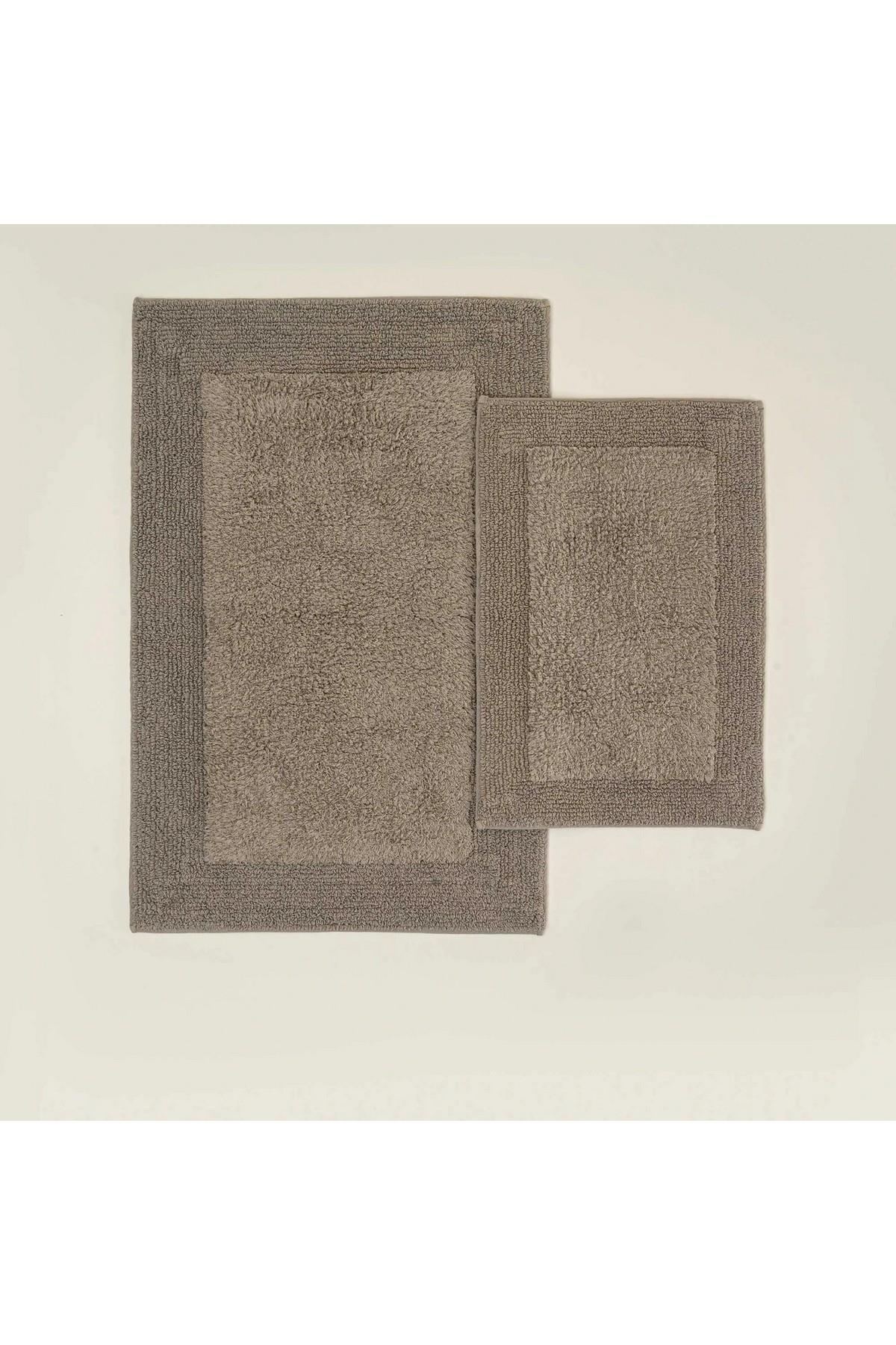 Ecocotton Petra 2'li Banyo Paspas Seti %100 Karde Pamuk Bej60x90-40x60