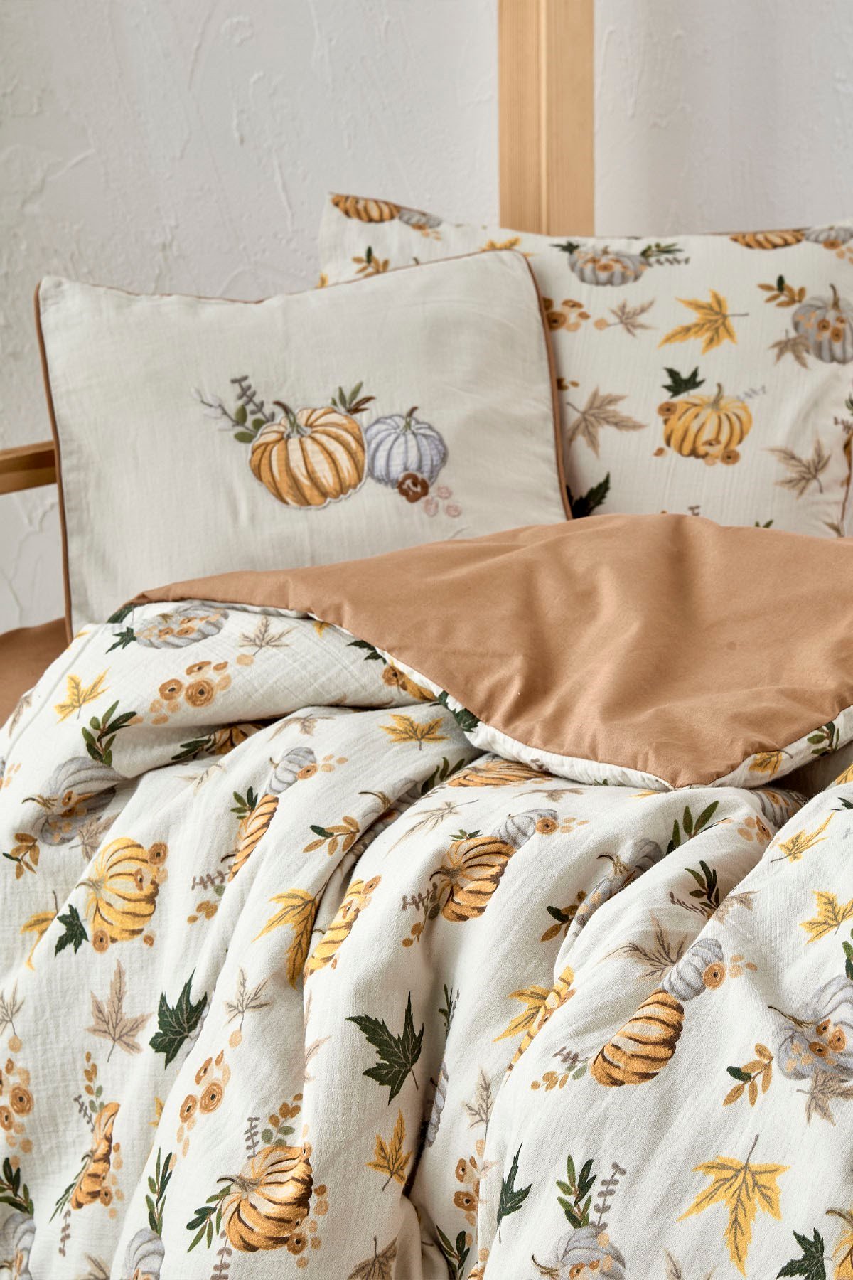Ecocotton Pumpkin Bebek Nevresim Seti Baskılı 100*150