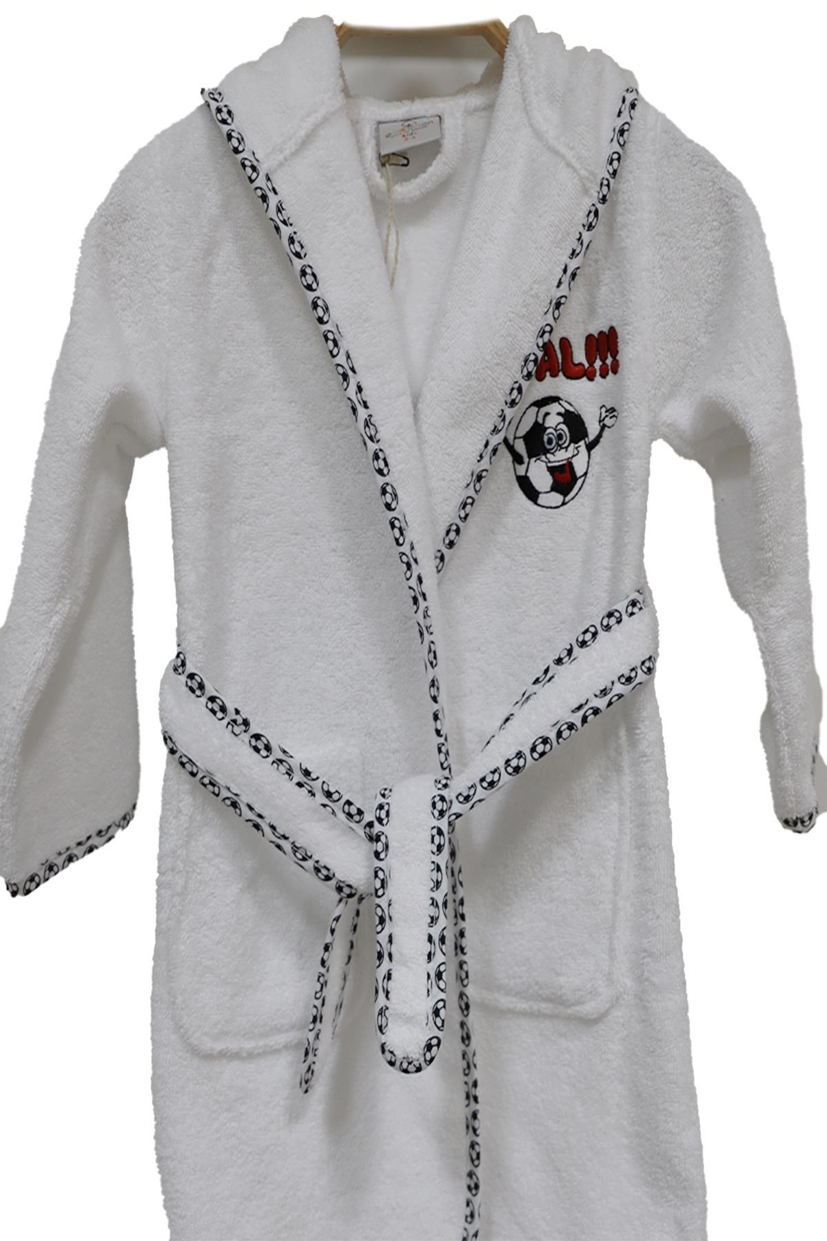 Funny Football Çocuk Bornozu Beyaz 3/4 Yaş