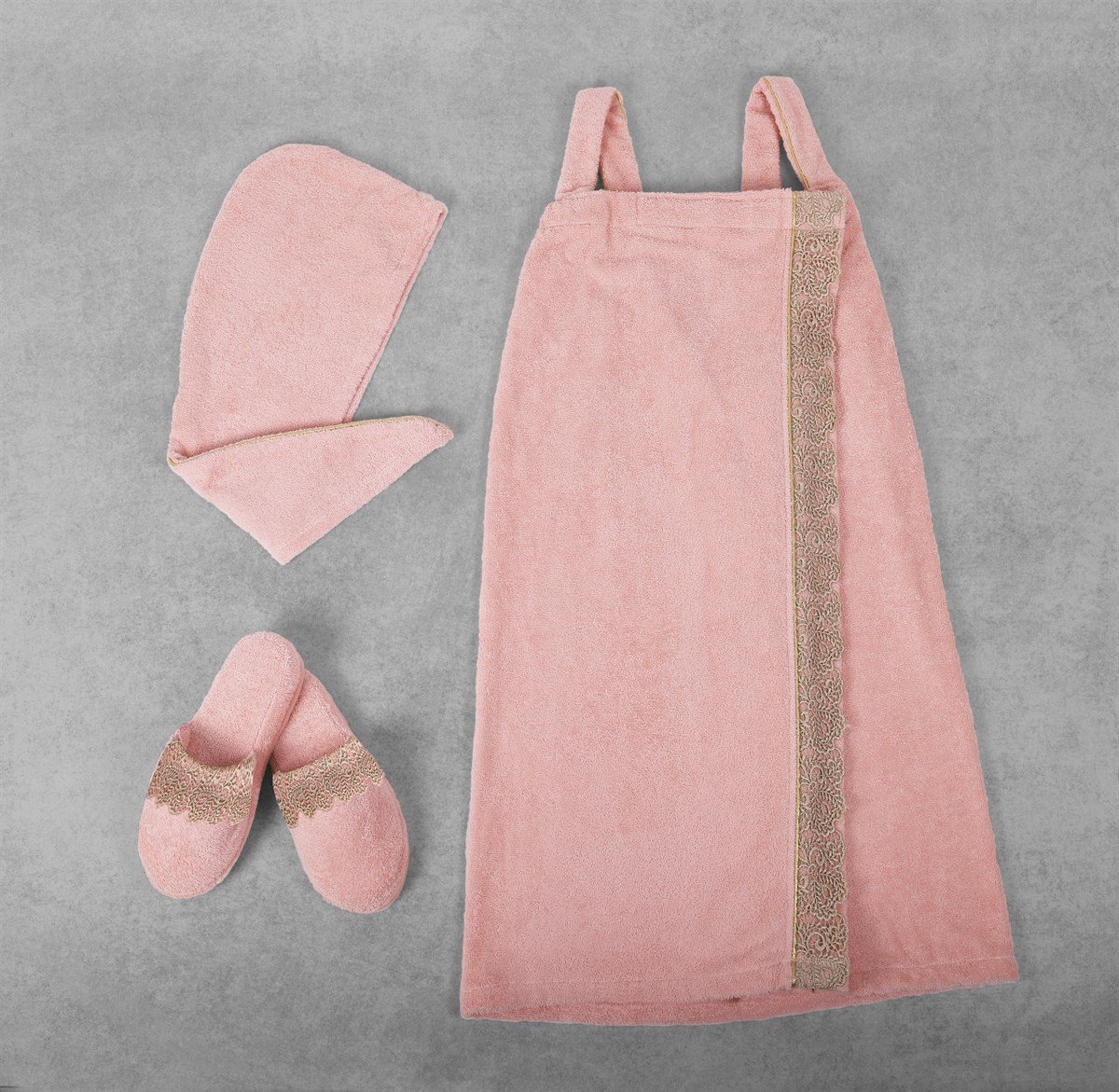 Green Black Bukle Rüya Sauna Seti Pudra Small/Medium