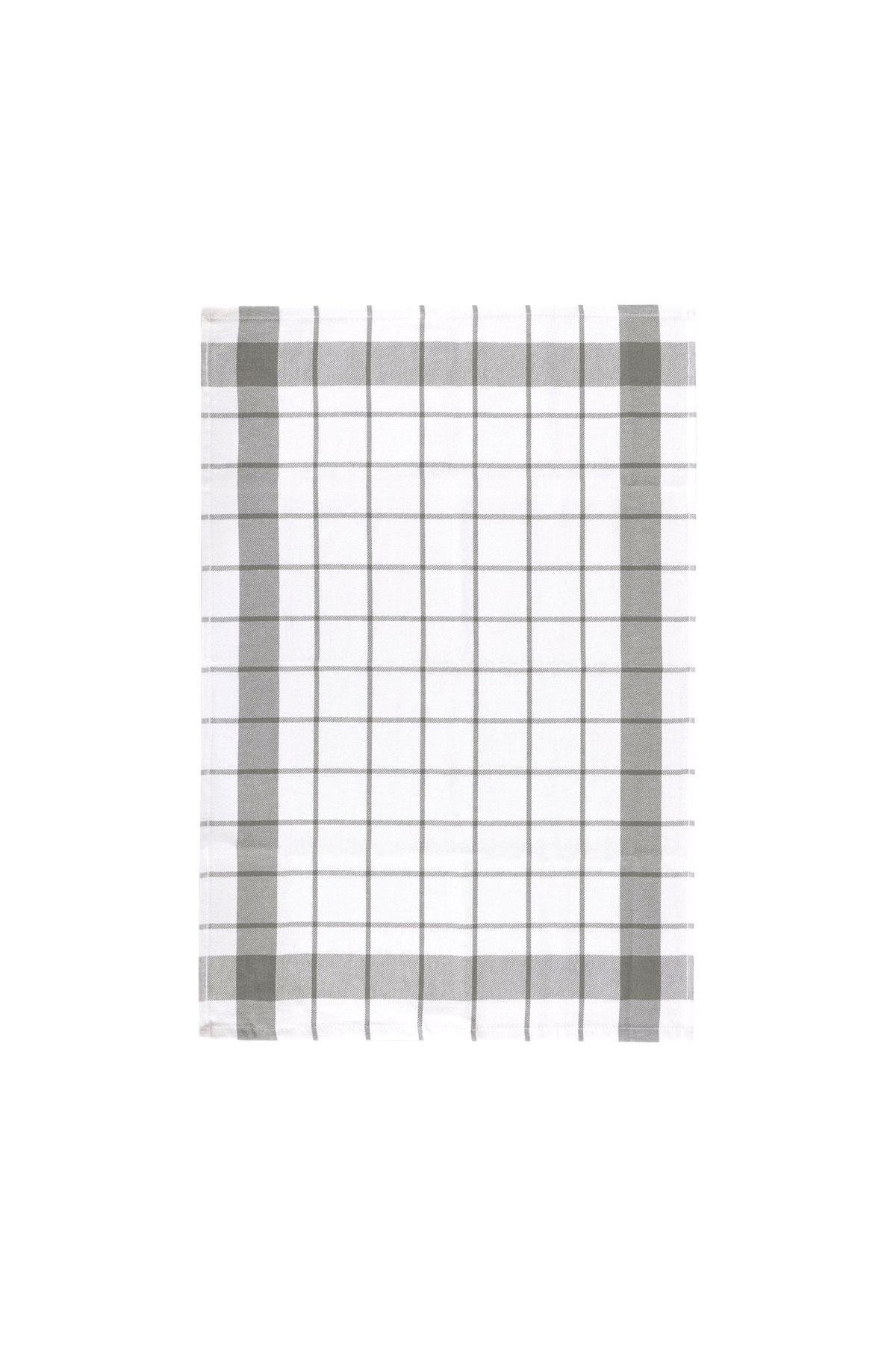 Green Black Esila 2'li Kurulama Bezi %100 Pamuklu İplik Boyalı Özel Dokuma Gri-Antrasit 45x65 cm