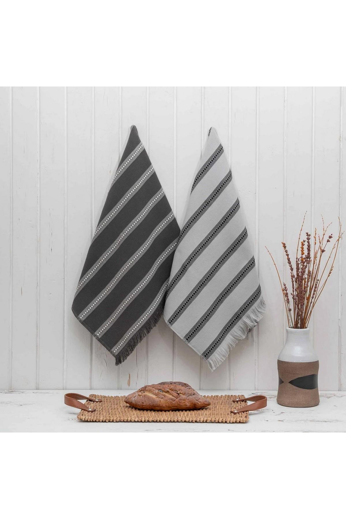 Green Black Neva 2'li Mutfak Havlusu Gri-Antrasit