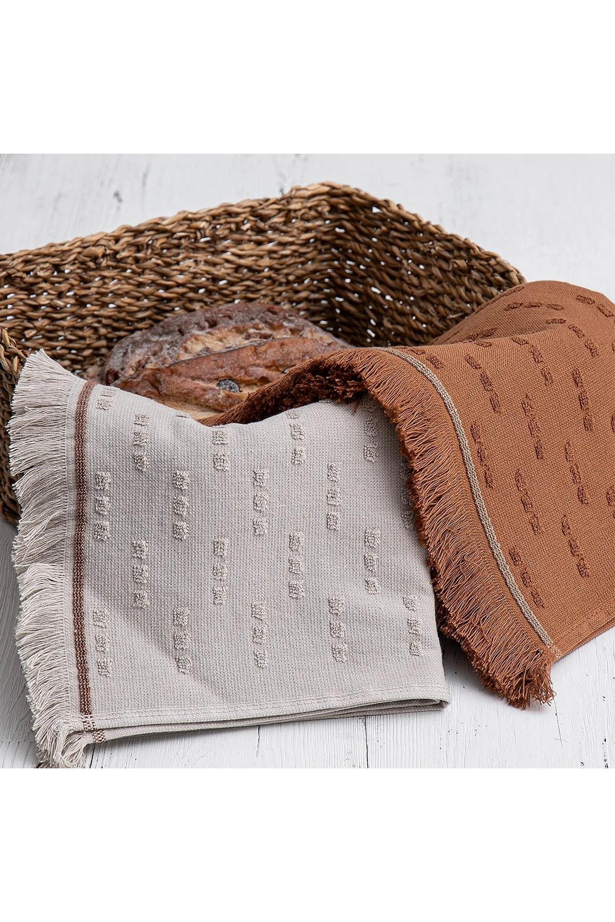 Green Black Pera 2'li Mutfak Havlusu Bej-Terra