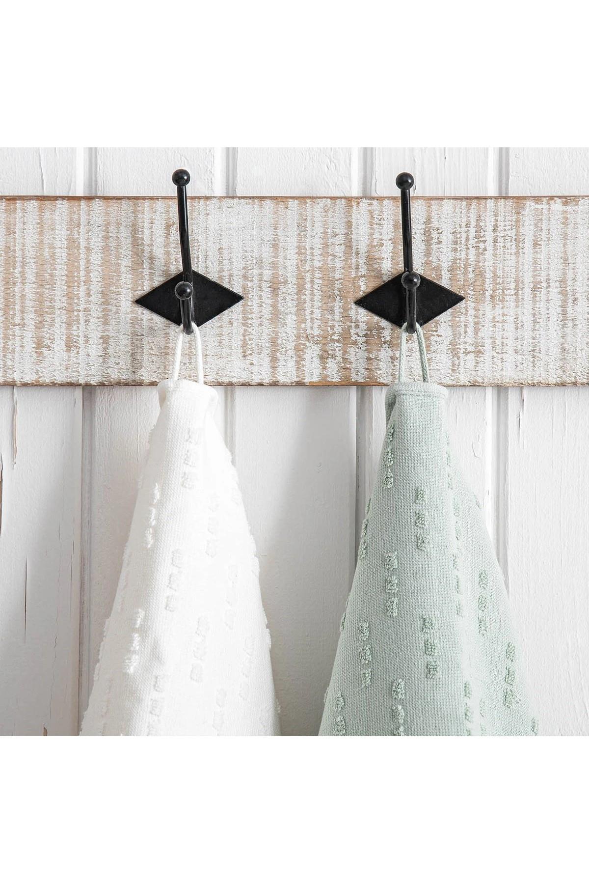 Green Black Pera 2'li Mutfak Havlusu Krem-Mint