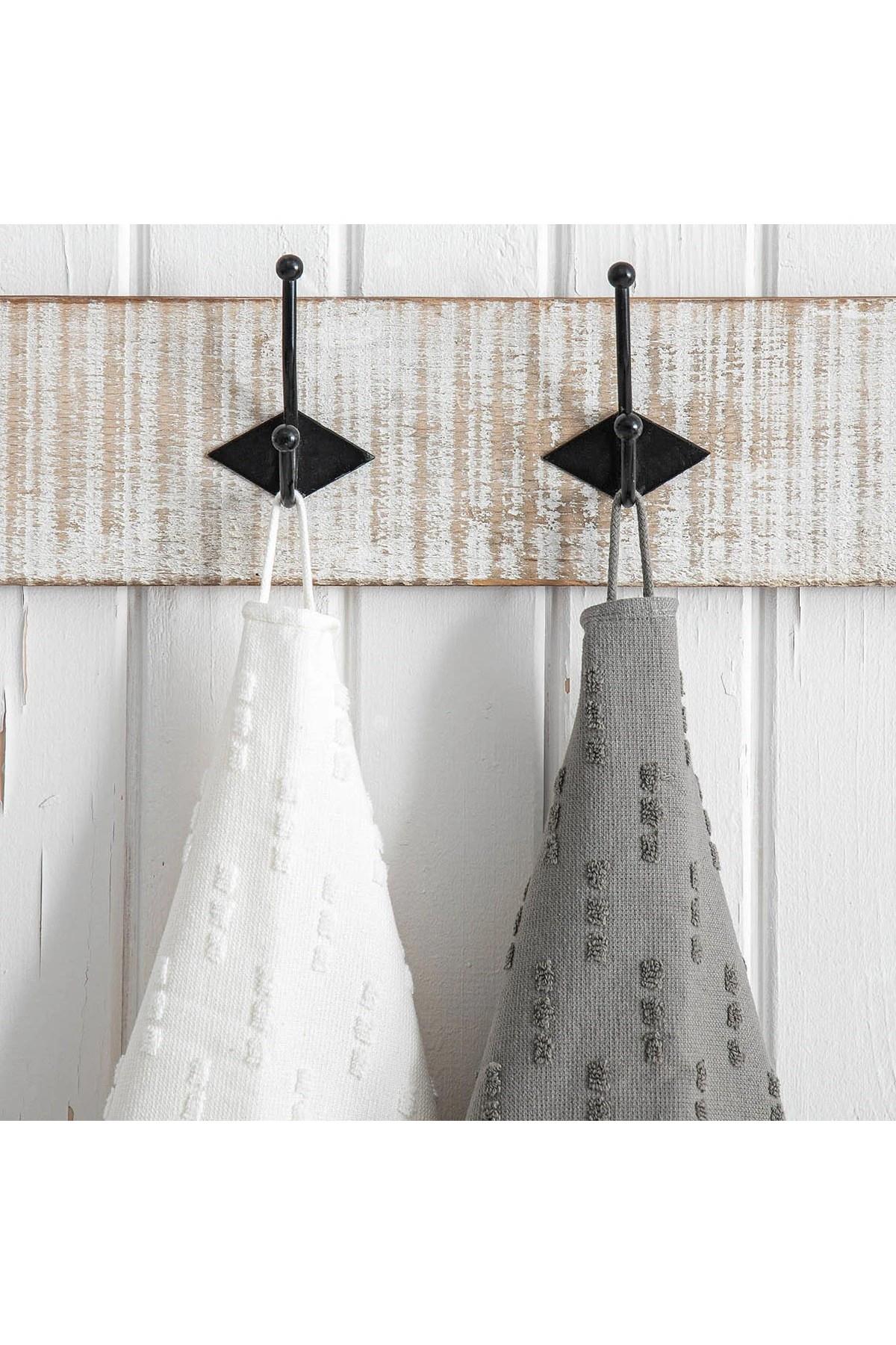 Green Black Pera 2'li Mutfak Havlusu Krem-Antrasit