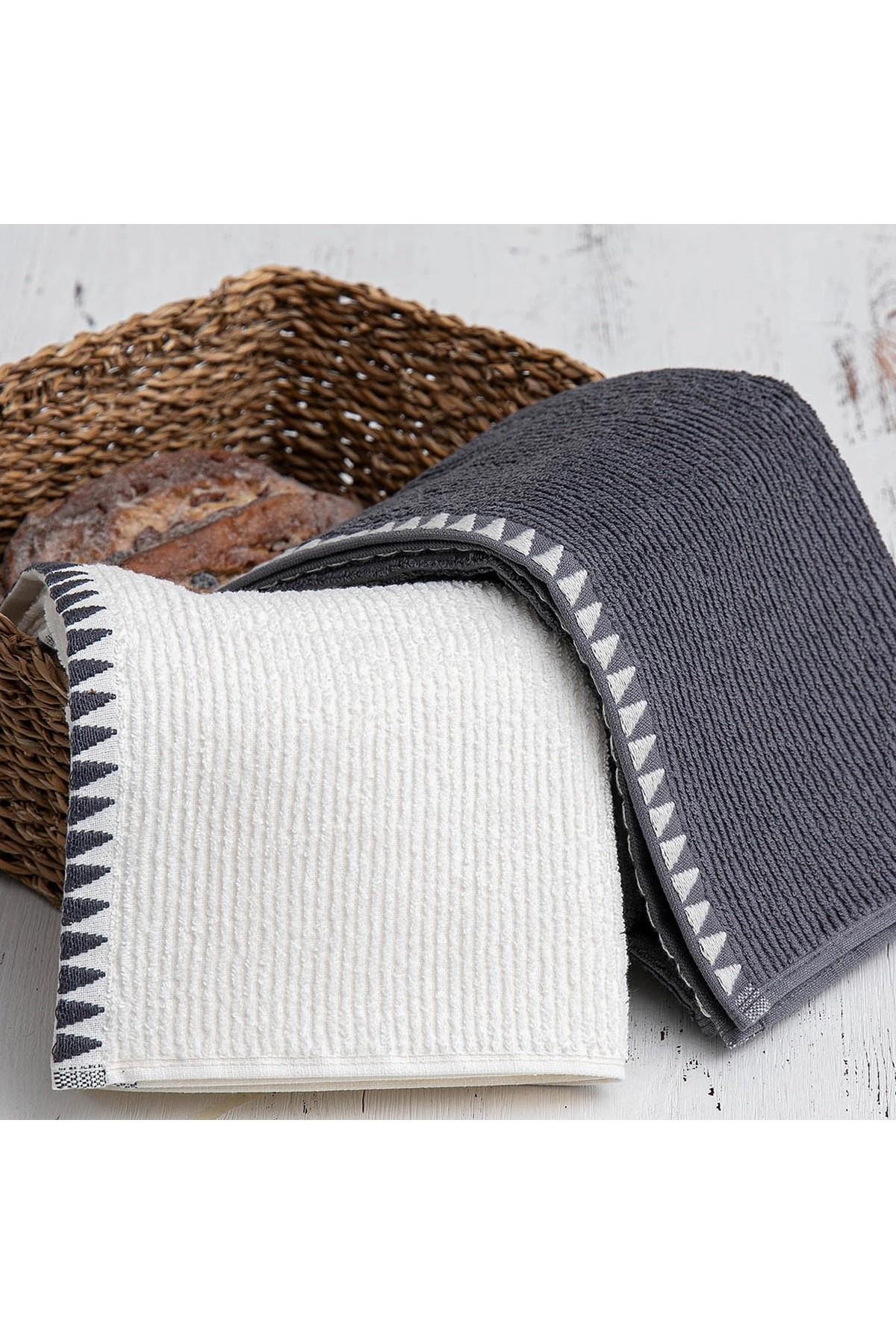 Green Black Vera 2'li Mutfak Havlusu Krem-Lacivert