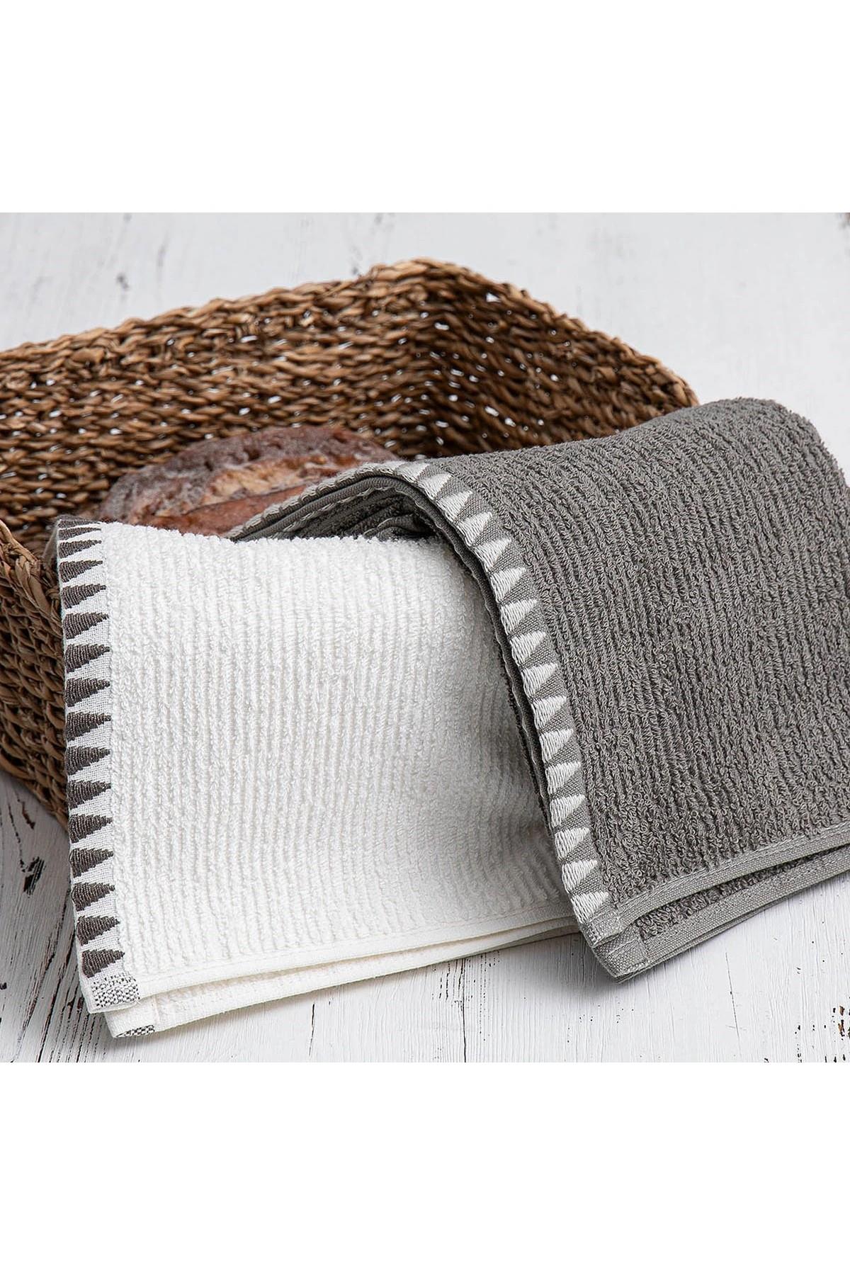 Green Black Vera 2'li Mutfak Havlusu Krem-Antrasit