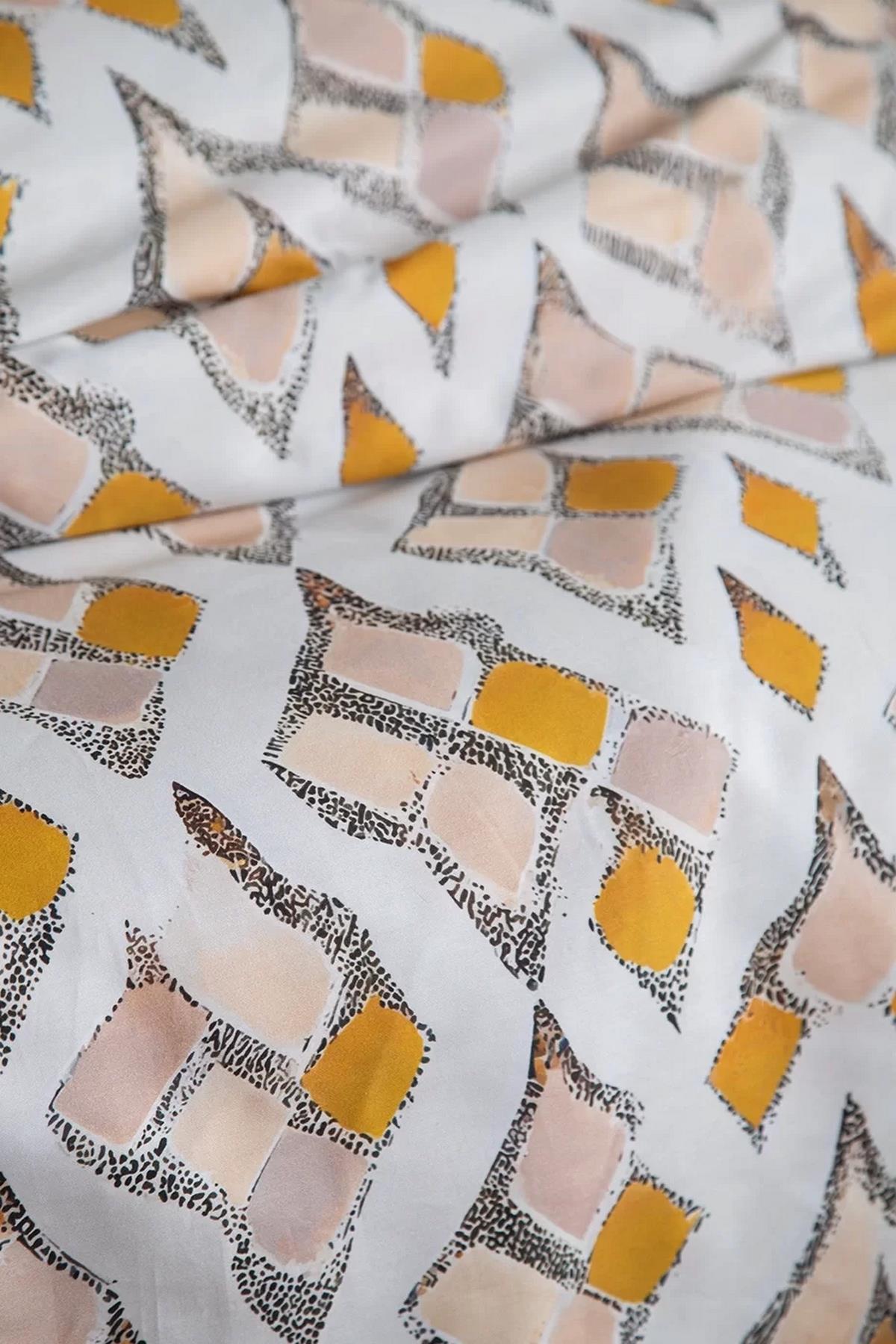 İssimo Crassa 210 TC (83 Tel) Dijital Pamuk Saten Çift Kişilik Nevresim Takımı