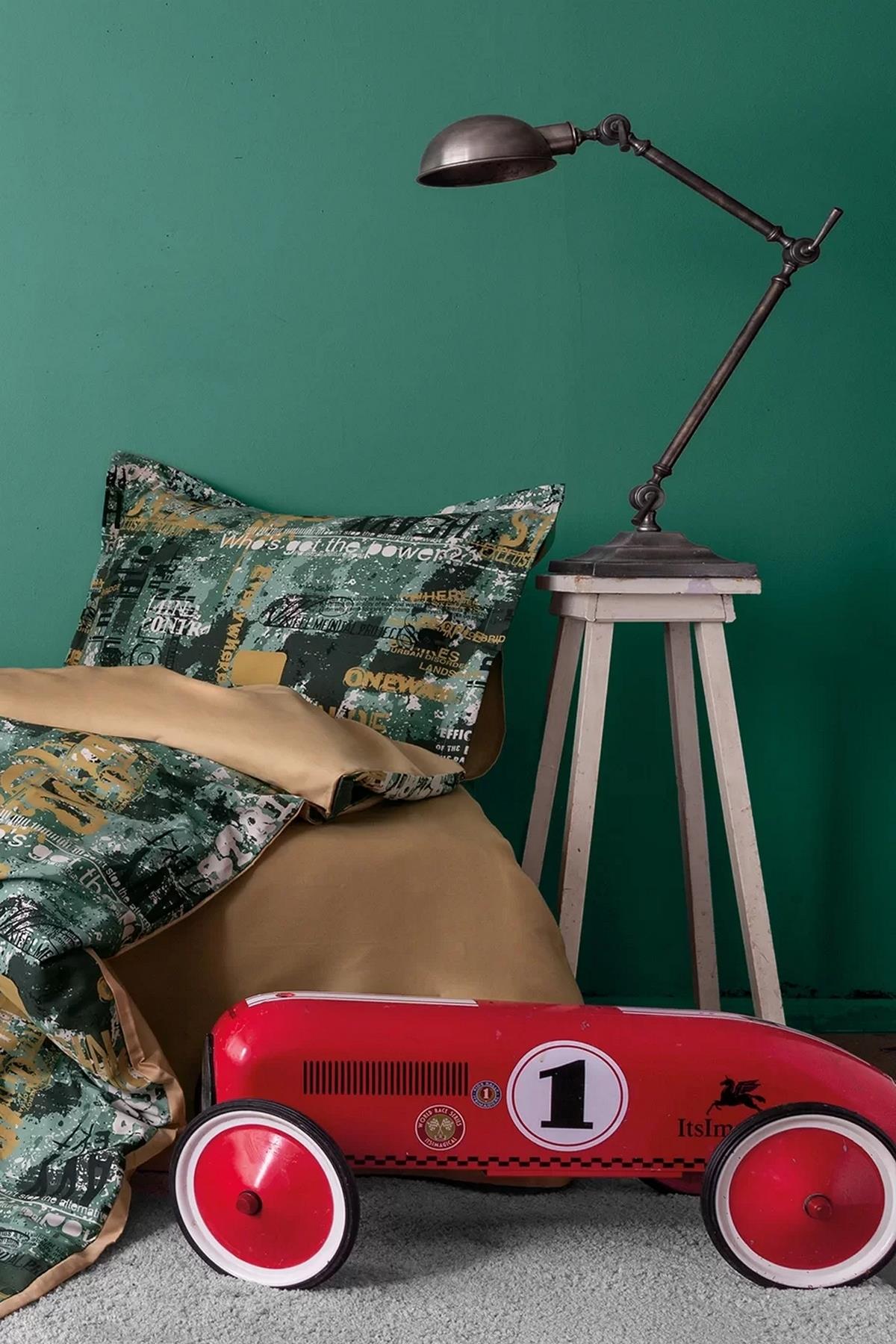 İssimo Rocky 210 TC (83 Tel) Dijital Pamuk Saten Nevresim Takımı Tek Kişilik