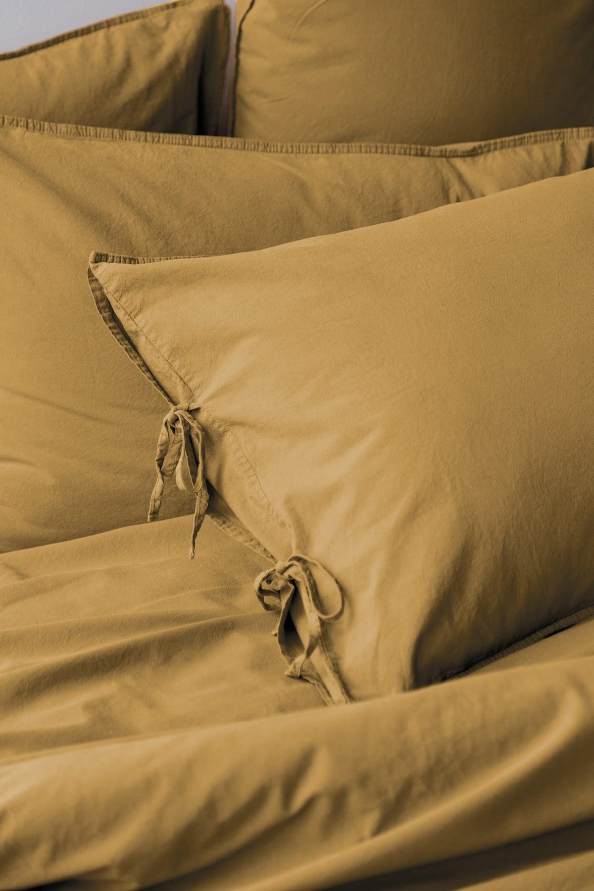 İssimo Savanna Mustard Yıkanmış %100 Pamuk Poplin Nevresim Takımı Çift Kişilik