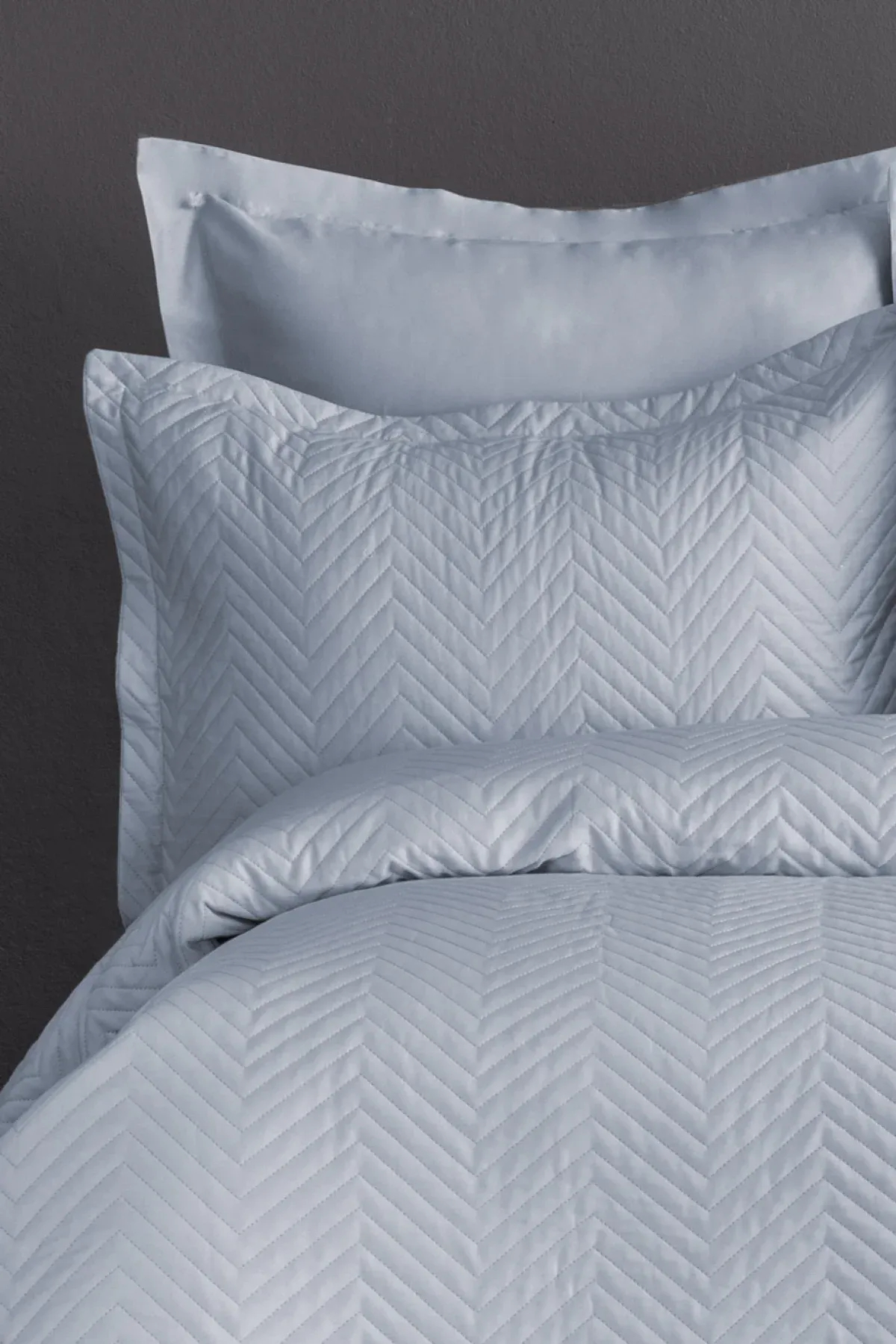 İssimo Simply Buz Gri Yatak Örtüsü Set Tek Kişilik