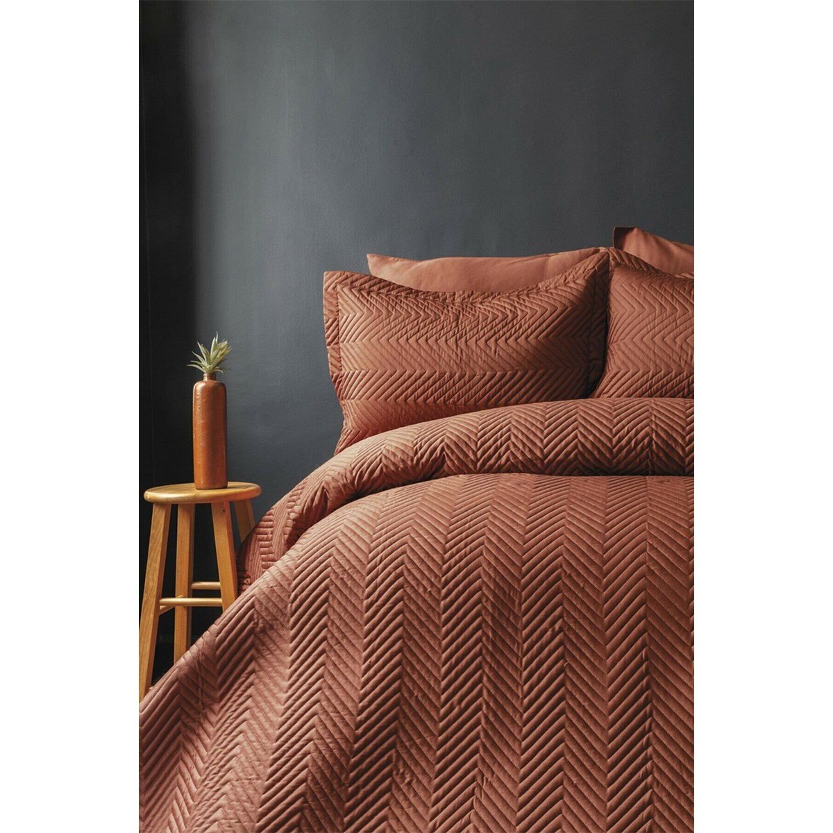 İssimo Simply Yatak Örtüsü Seti Tek Kişilik Bakır