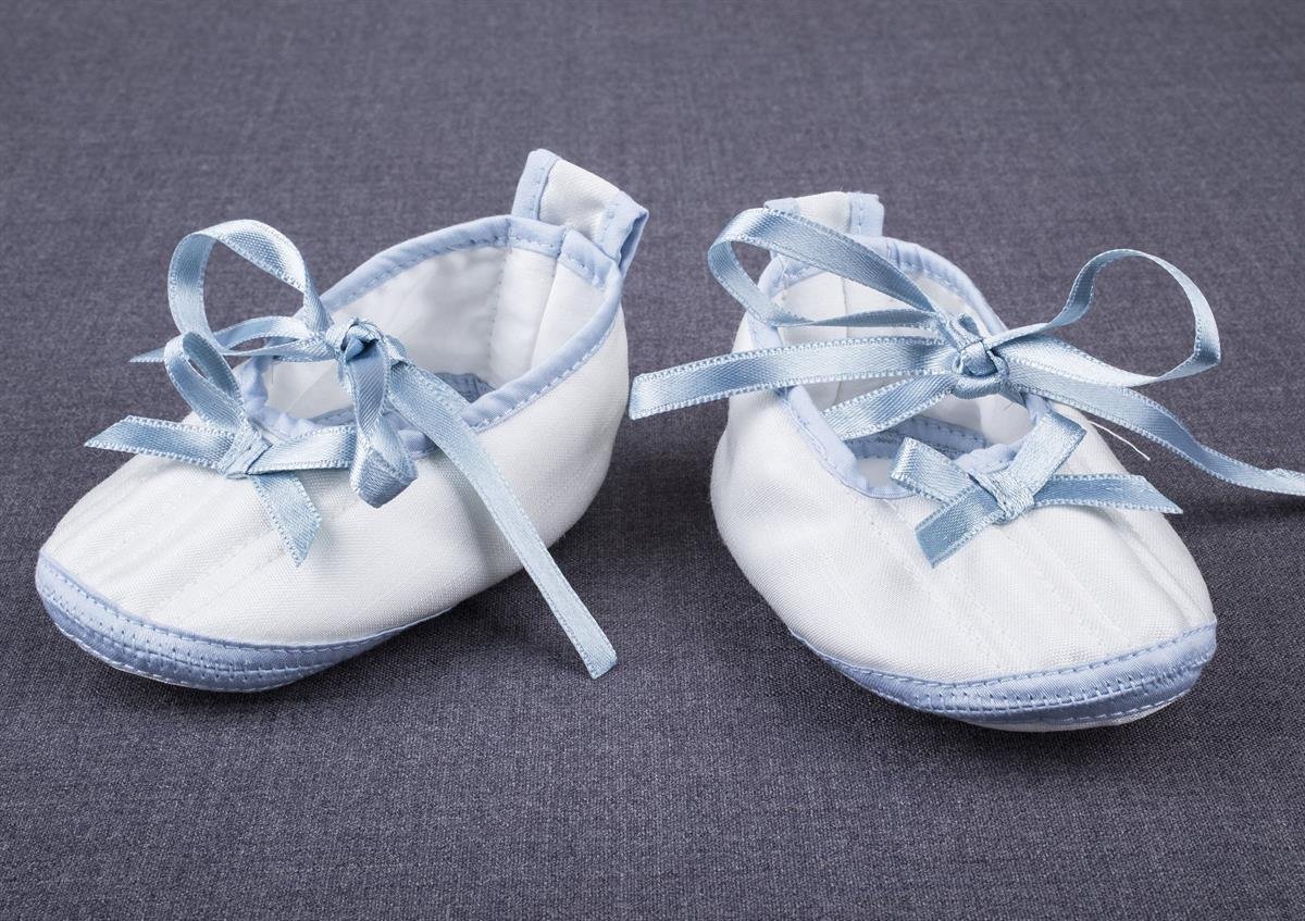 Mede Kids Biyeli Bebek Patik K.Beyaz-Mavi Biye 0-3 Ay