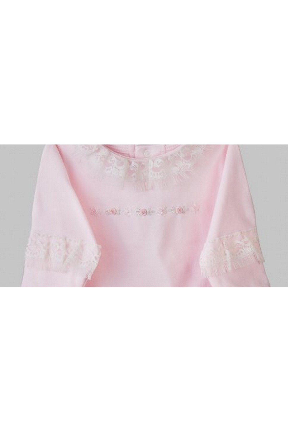 Medekids Gül Şöleni Ayaklı Tulum Pembe-Pembe 0-3 Ay