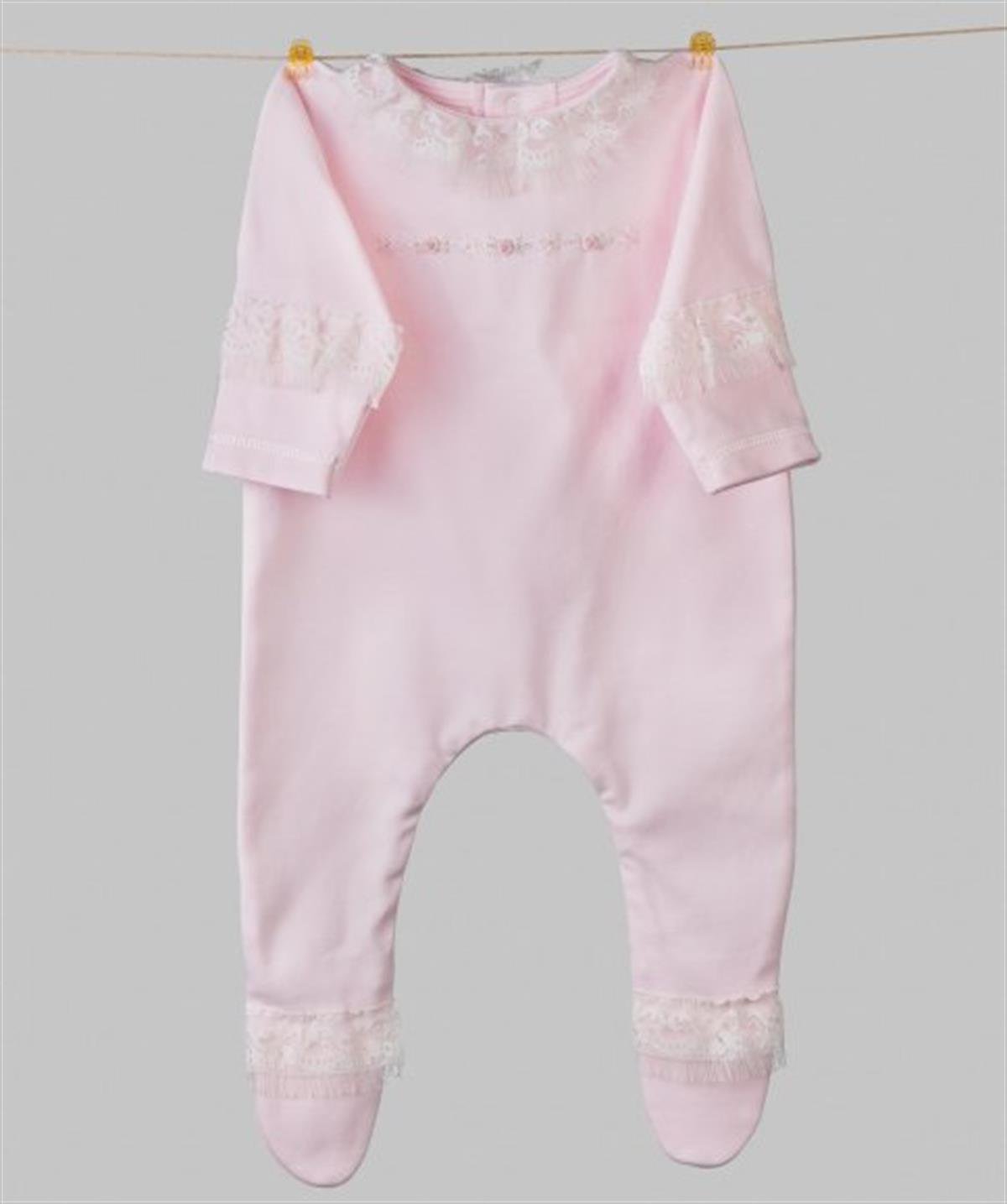 Medekids Gül Şöleni Ayaklı Tulum (Şapka&Eldiven) Ekru 0-3 Ay