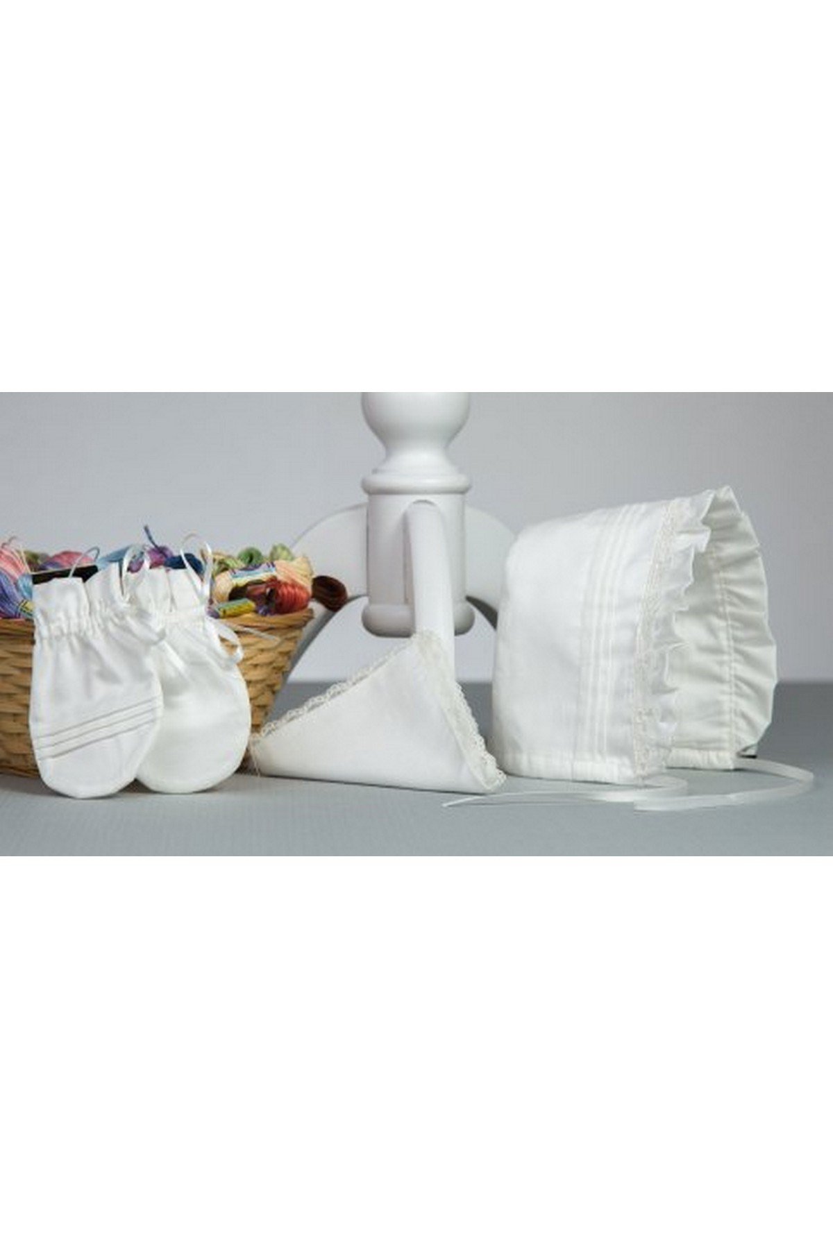 Medekids Vaftiz Model Uzun Kol Elbise Ekru-Ekru 0-3 Ay