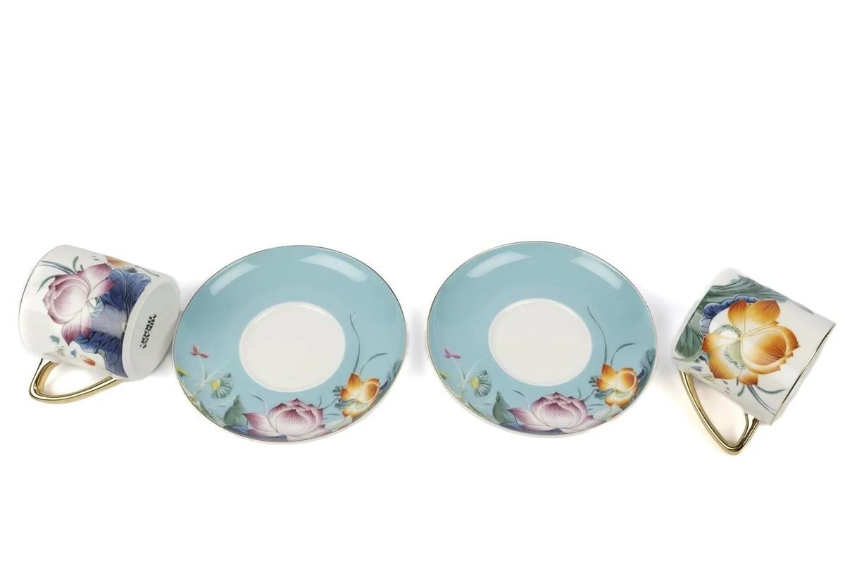 Mikasa Moor Garden Mavi 2li Duble Kahve Seti ve Demlik 200CC