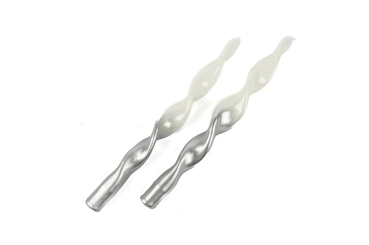 Mikasa Moor Gümüş Beyaz 2li Mum 25cm