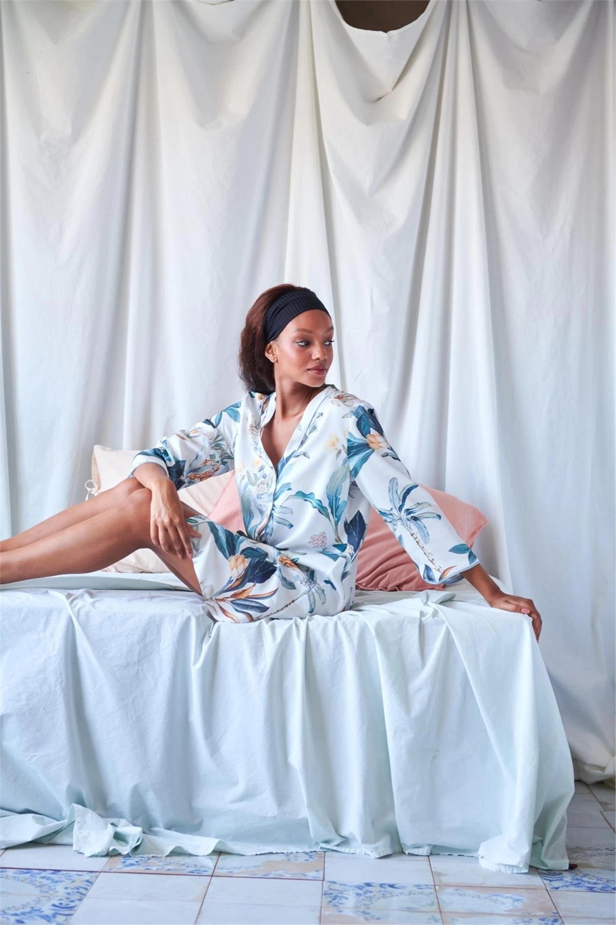 Otro Lagun G5 %100 Tencel Kadın Pijama