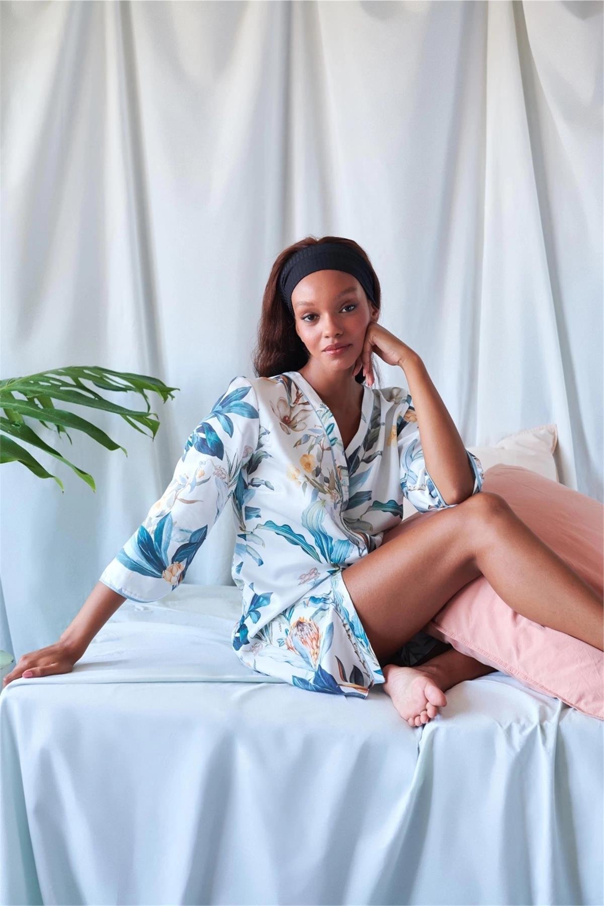 Otro Lagun G5 %100 Tencel Kadın Pijama