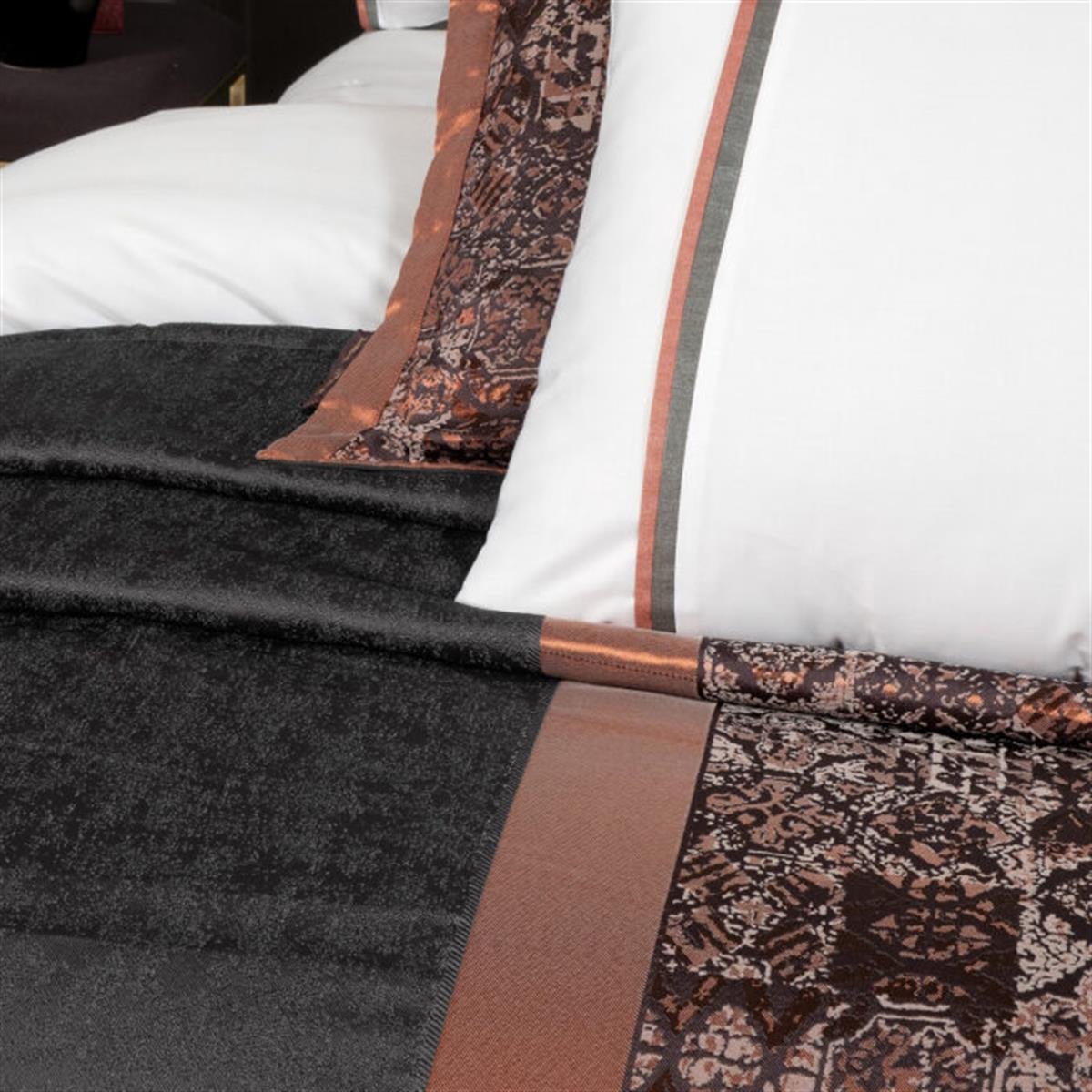 Sarev Boleno Yatak Örtüsü ve Nevresim Takımı Çift Kişilik Bakır