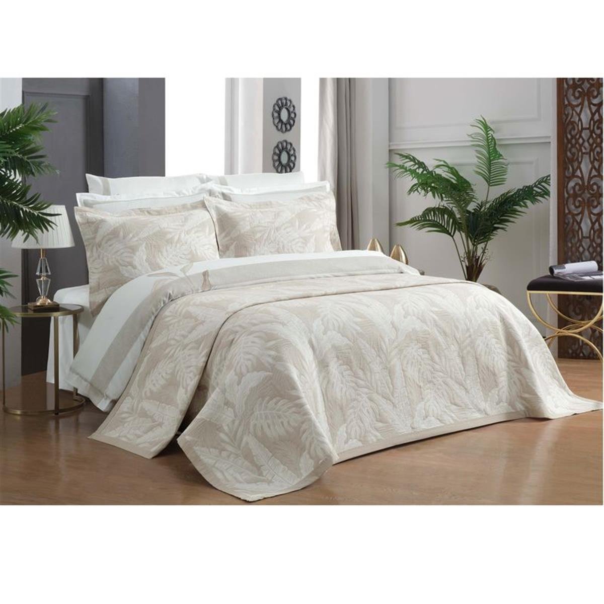 Sarev Polina Yatak Örtüsü Bej 