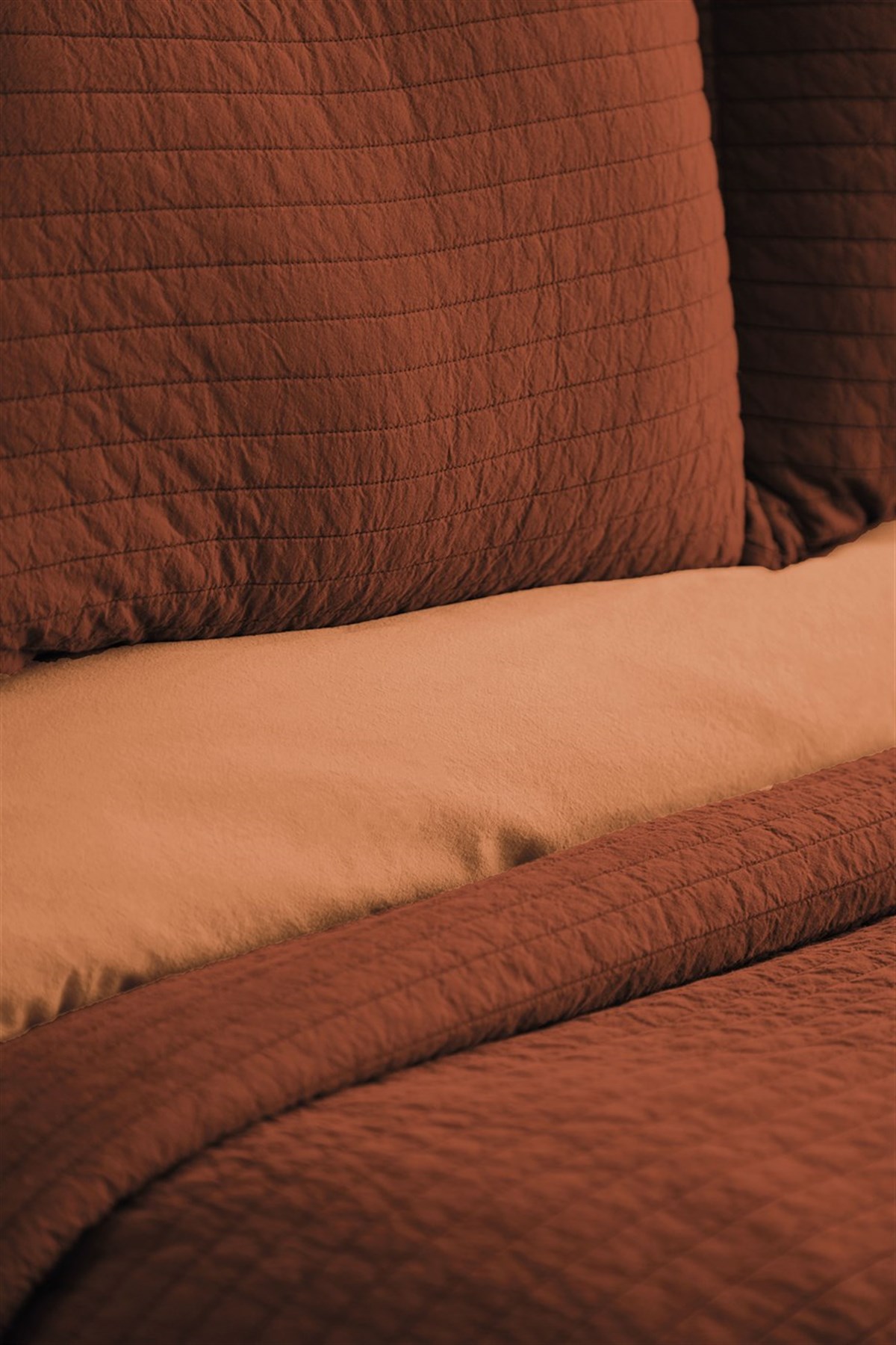 Savanna Bakır Yıkanmış %100 Pamuk Poplin Yatak Örtüsü 240*260 cm