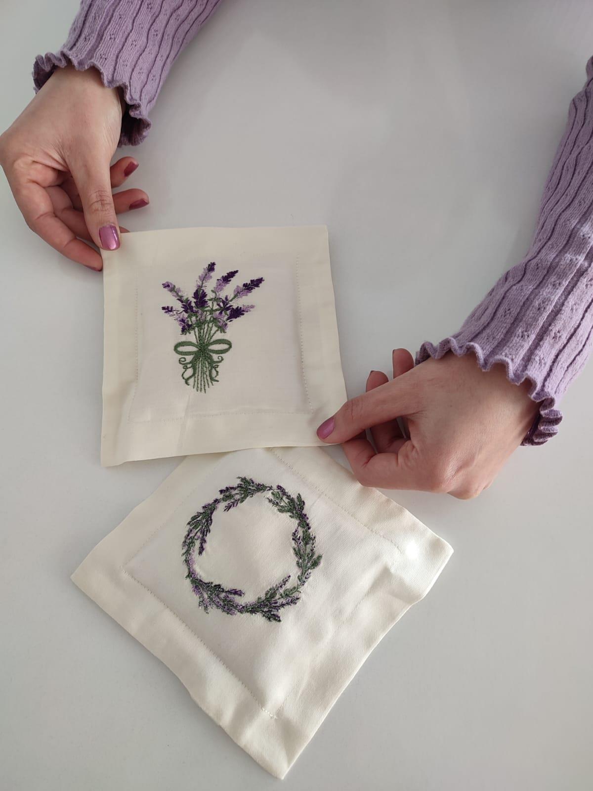 Silkarea Nakışlı Pamuk Saten Lavanta Seti