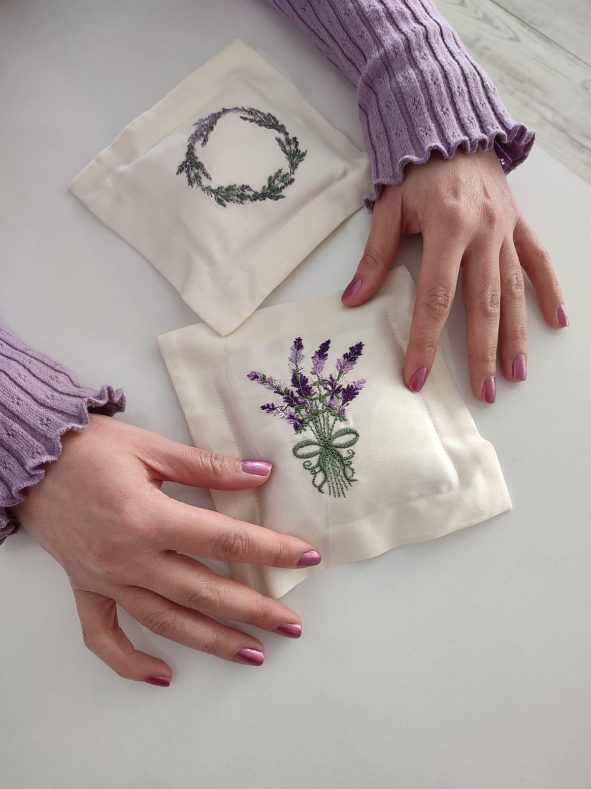 Silkarea Nakışlı Pamuk Saten Lavanta Seti