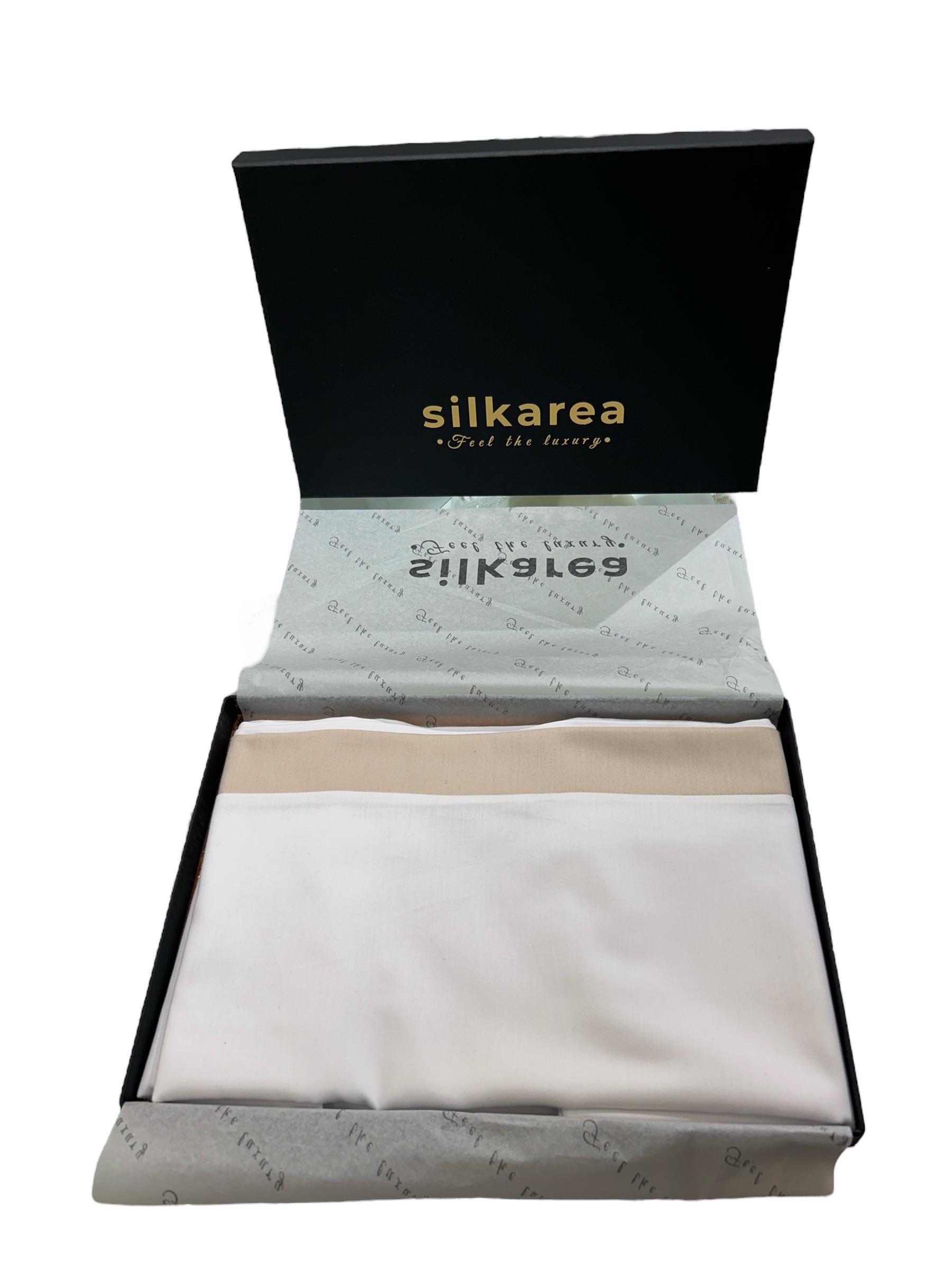 Silkarea Yastık Kılıfı Takımı Beyaz-Bej