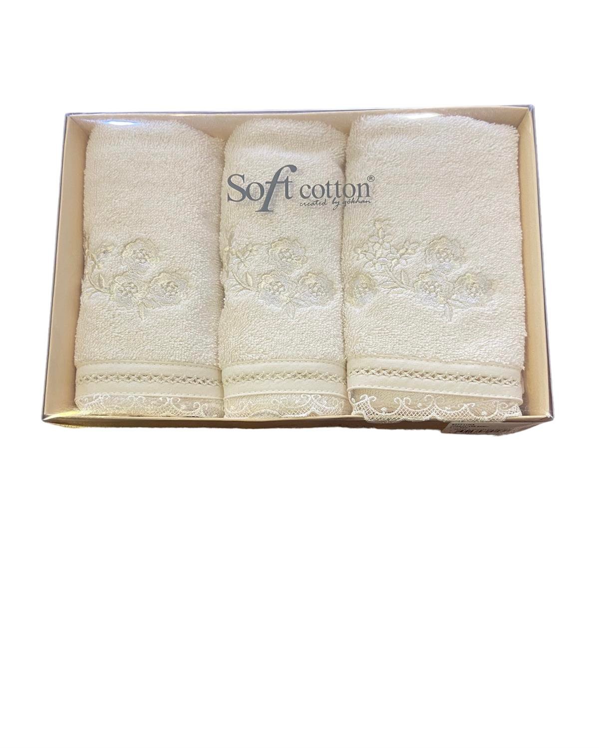 Soft Cotton Luna 3'Lü Set Ekru 30*50