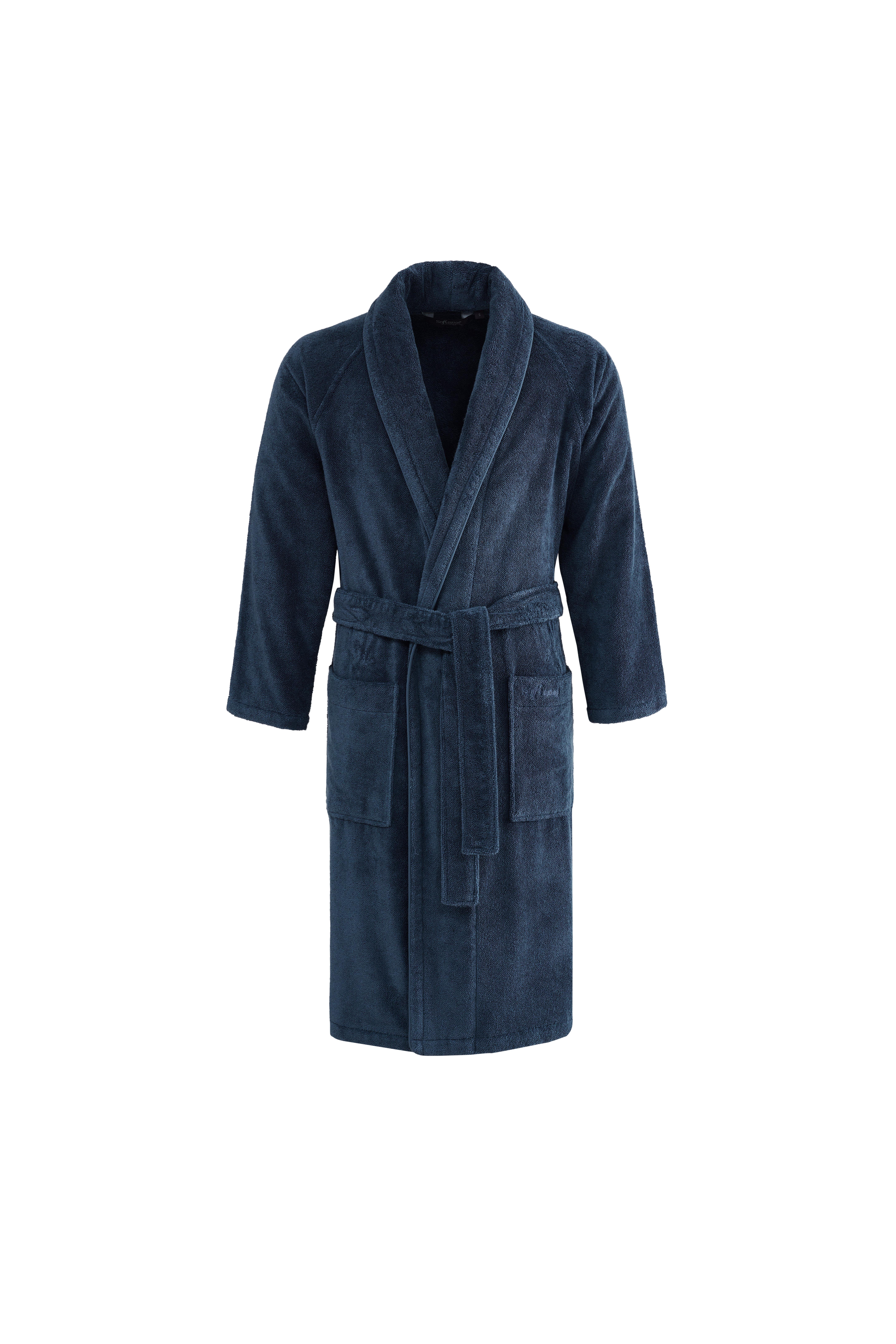 Soft Cotton Premium 2'li Bornoz Seti Mavi L