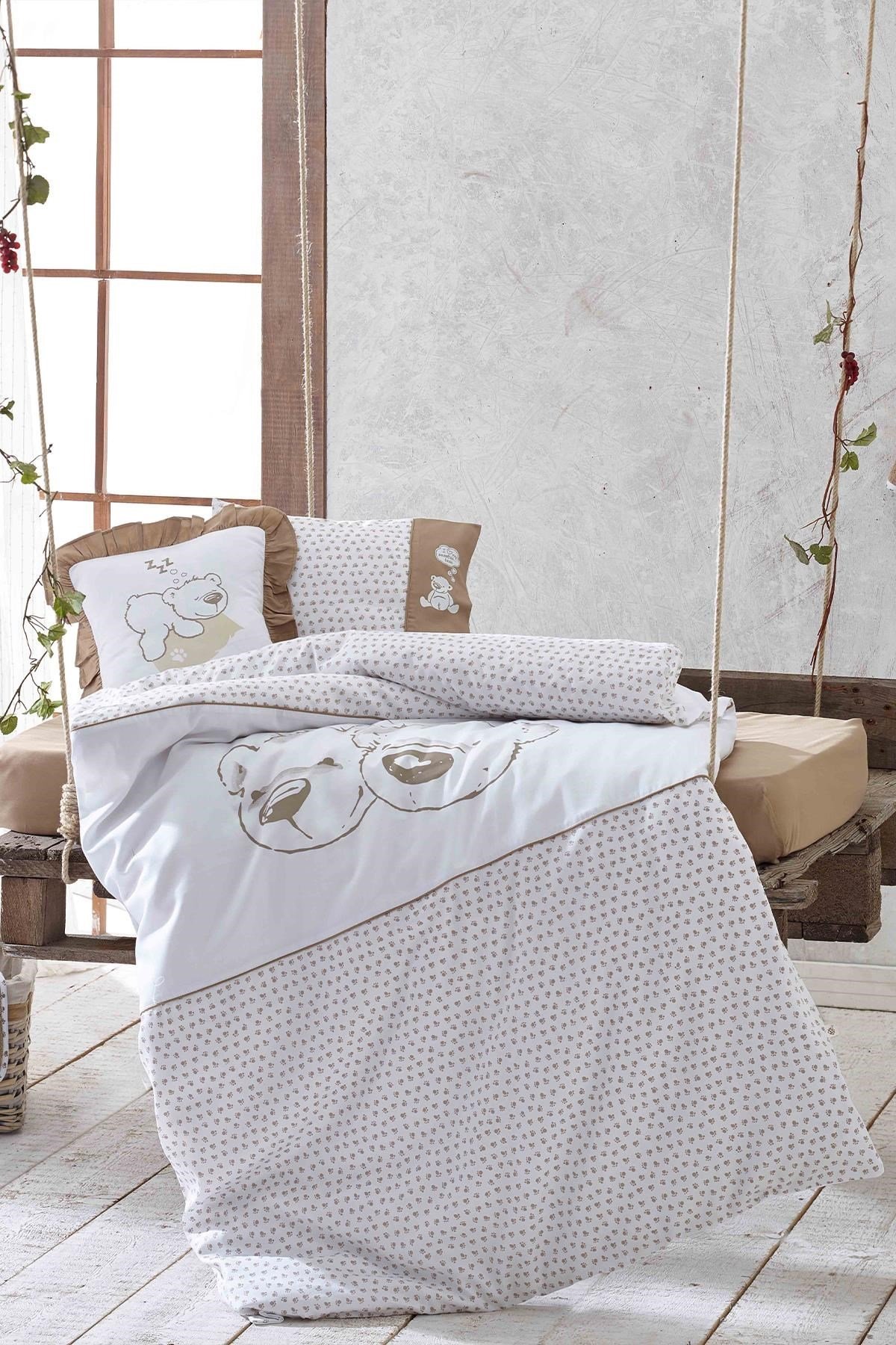 Twin Bears Bebek Nevresim Seti Kahve