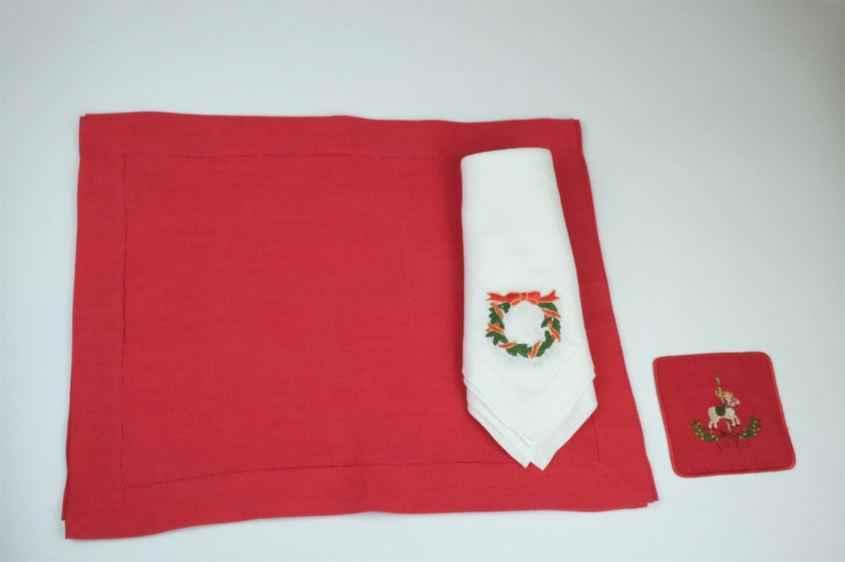 Yılbaşı Temalı Servis Seti (2'li) Kırmızı 40*50 cm